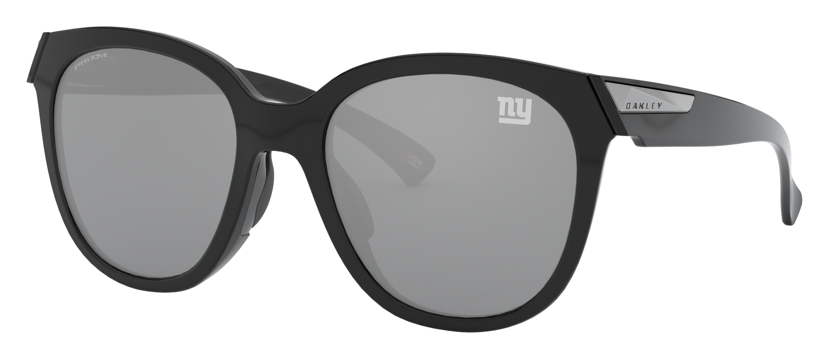 Image of Oakley NFL Low Key OO9433 Prizm Grey Sunglasses for Ladies - New York Giants/Polished Black/Prizm Black - Standard