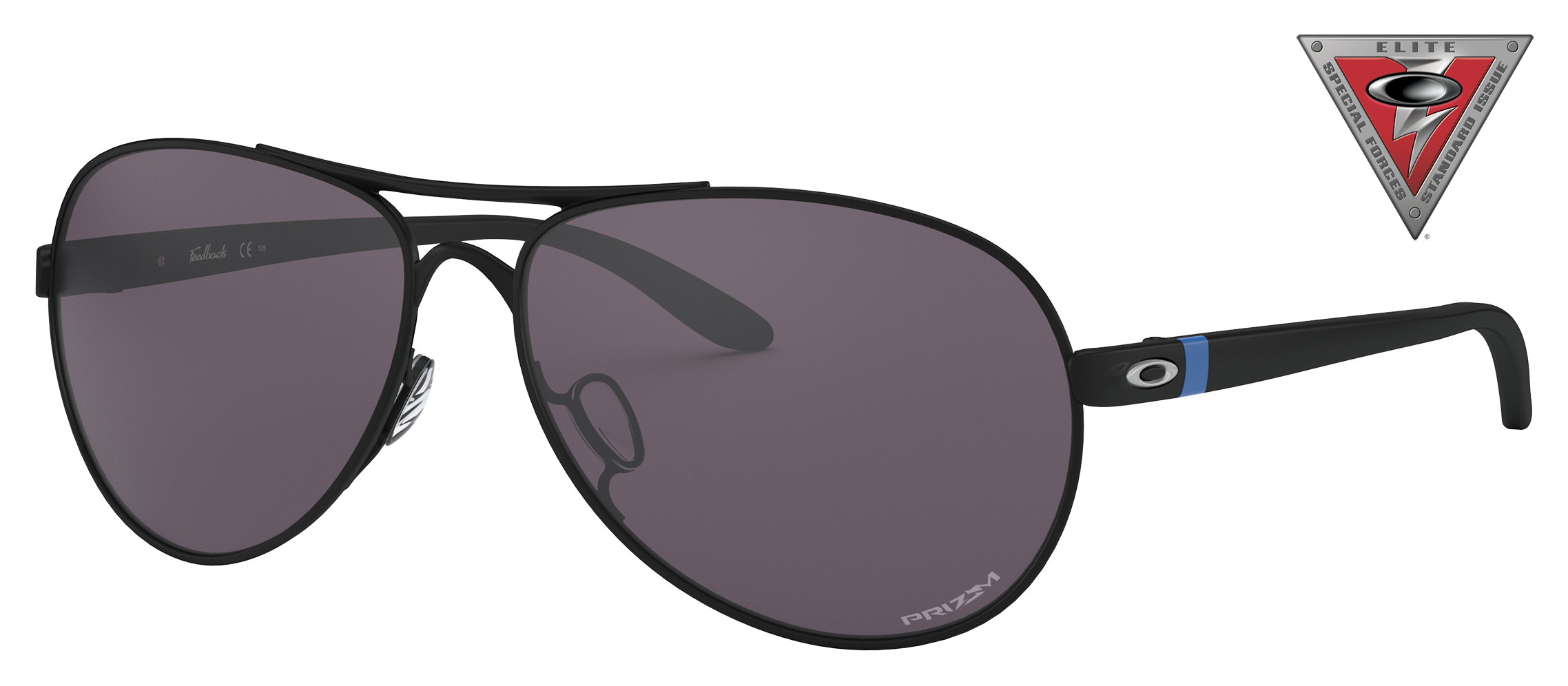 Image of Oakley SI Feedback OO4079 Thin Blue Line Collection Prizm Grey Sunglasses for Ladies