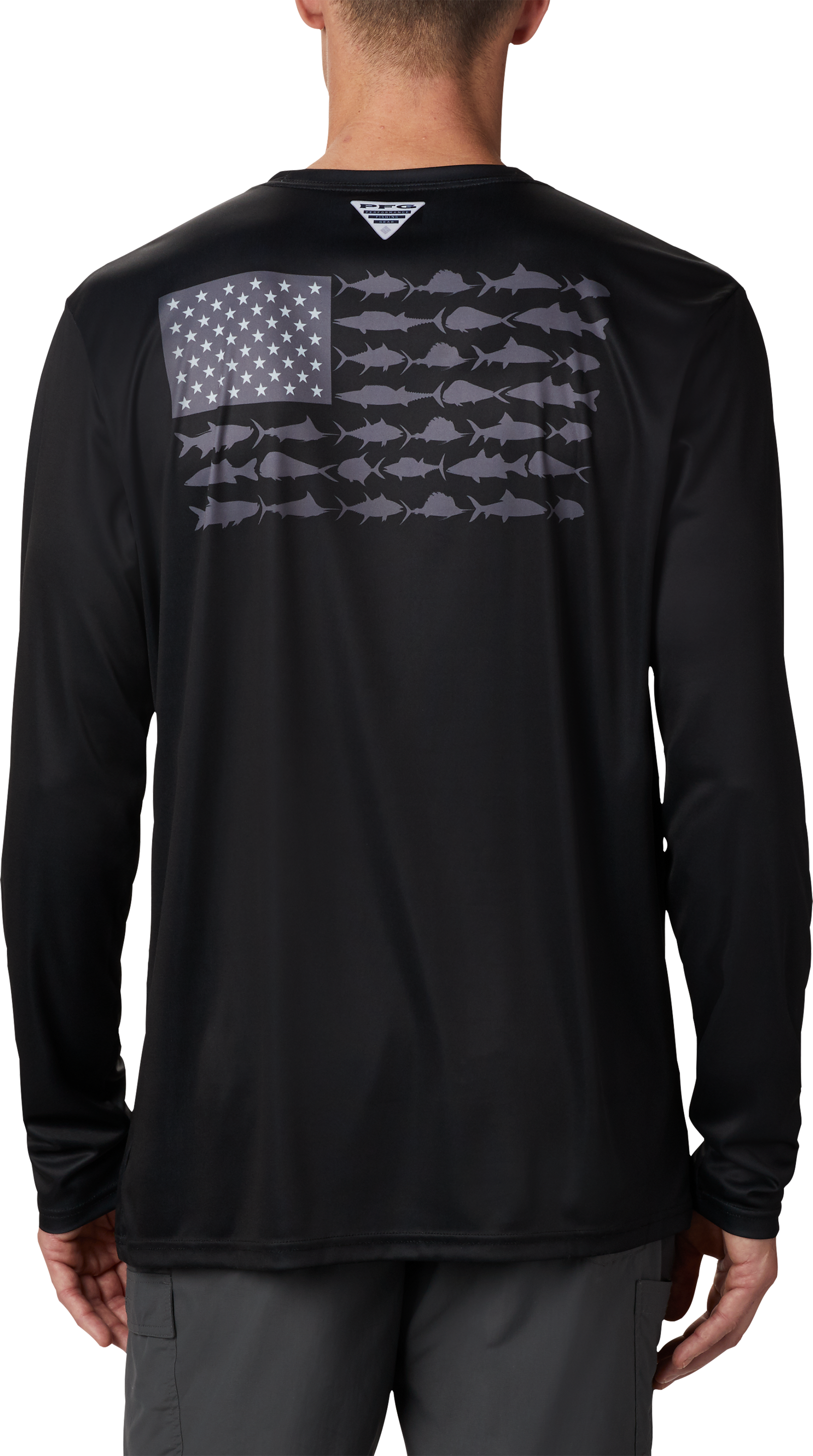 Columbia Terminal Tackle PFG Fish Flag Long-Sleeve Shirt for Men - Black/Gr