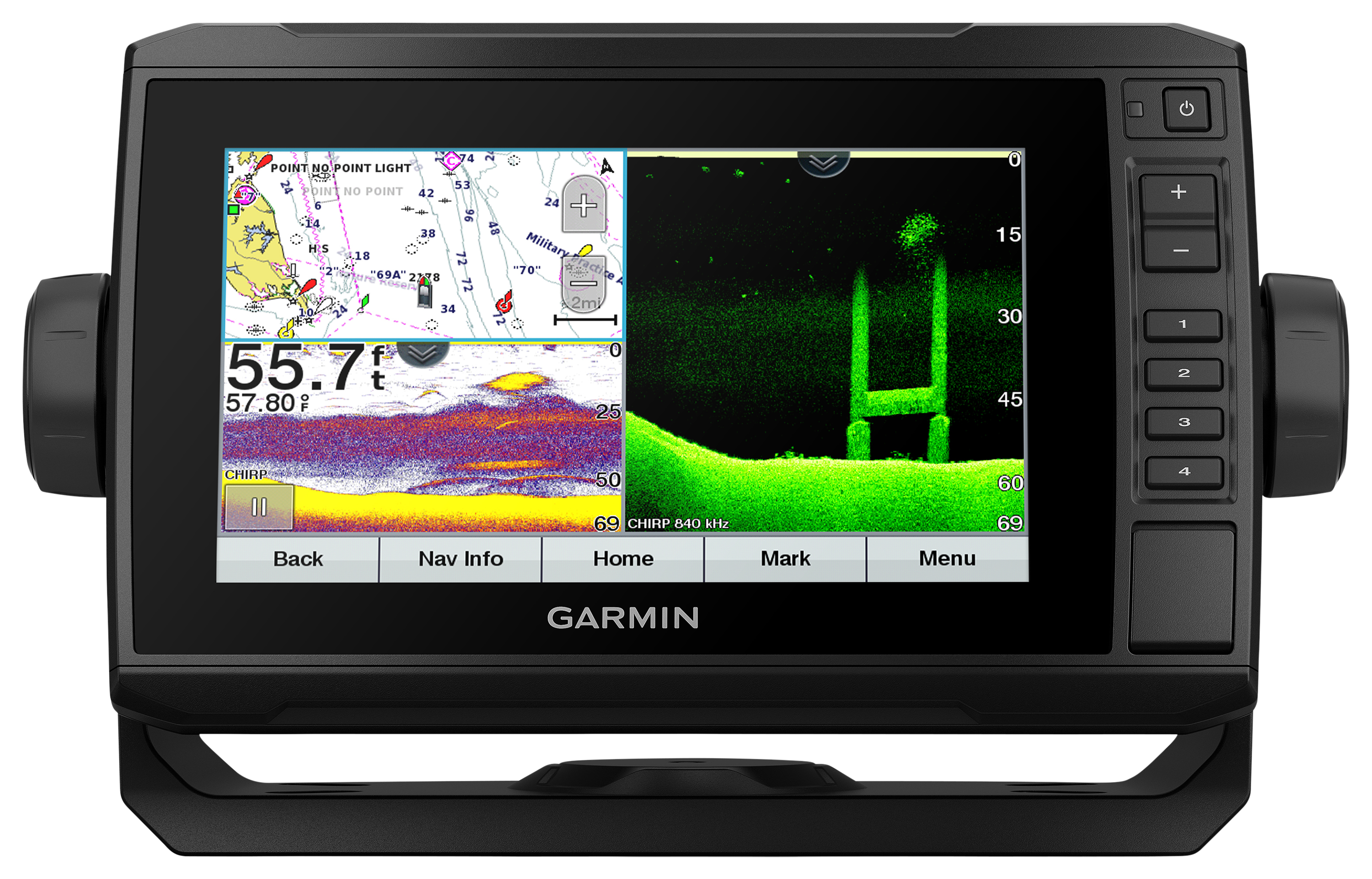 Garmin ECHOMAP UHD 74cv Fish Finder Chartplotter Combo