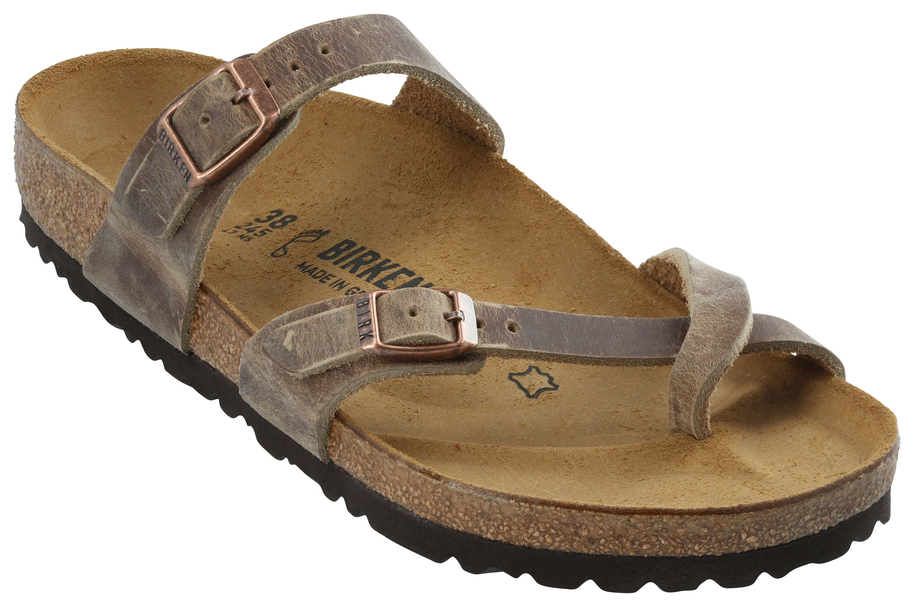Birkenstock Mayari Oiled-Leather Toe-Loop Sandals for Ladies