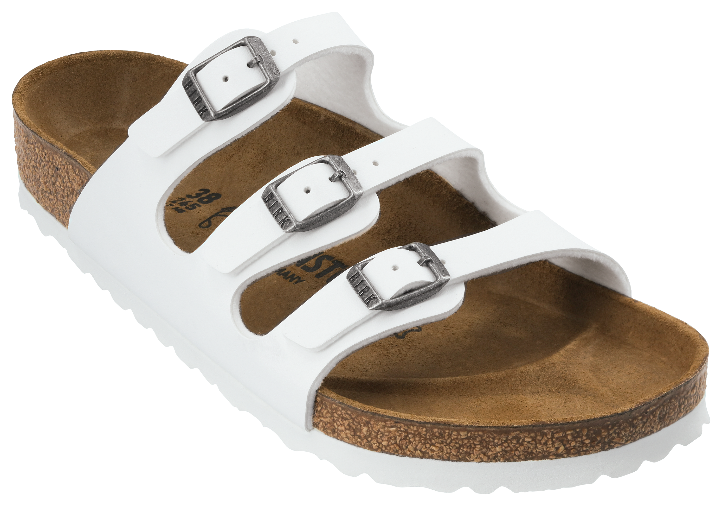 Birkenstock Florida Birko Flor Slide Sandals for Ladies White 39M
