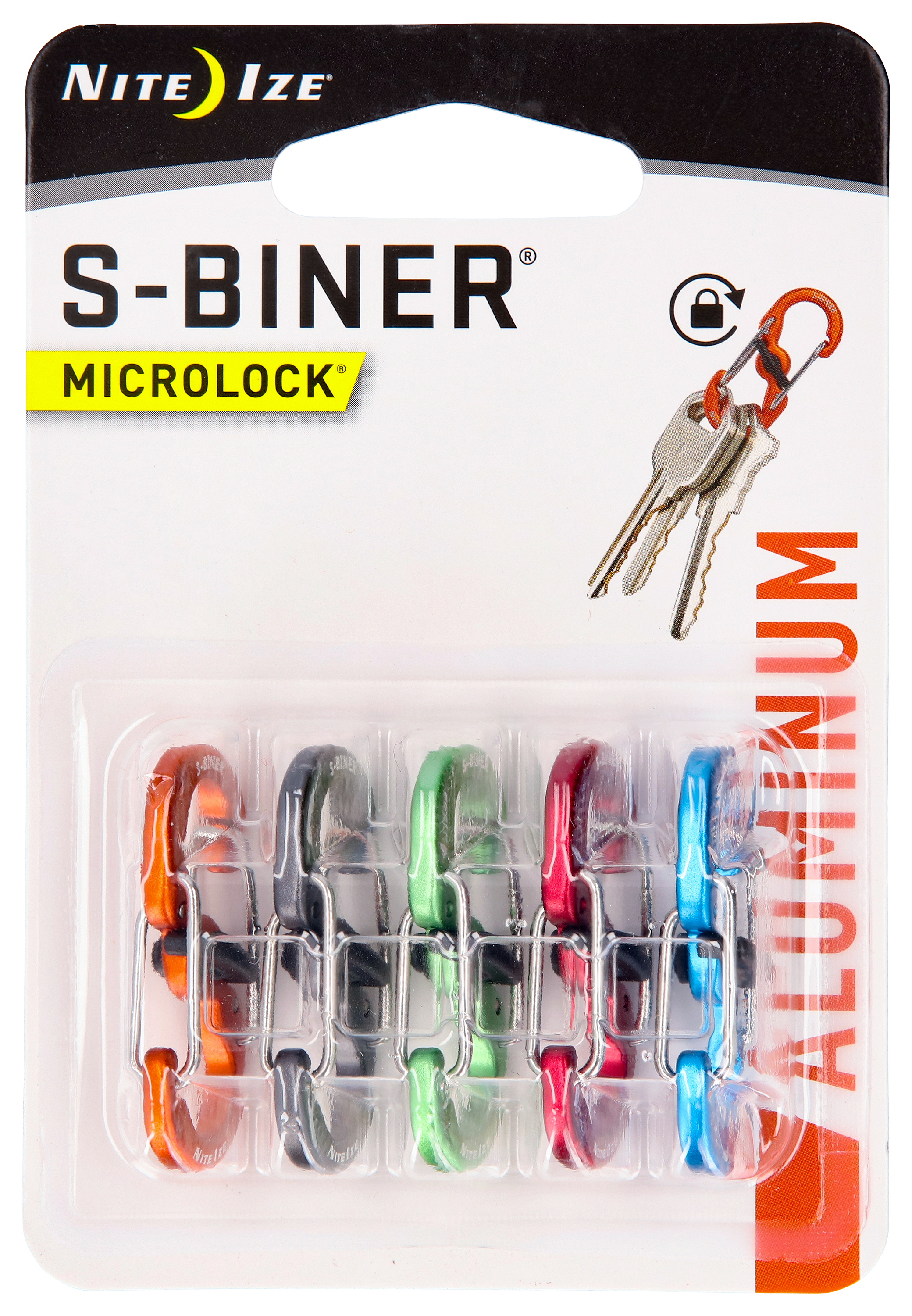 Nite Ize S-Biner MicroLock Aluminum - Assorted - 5 Pack