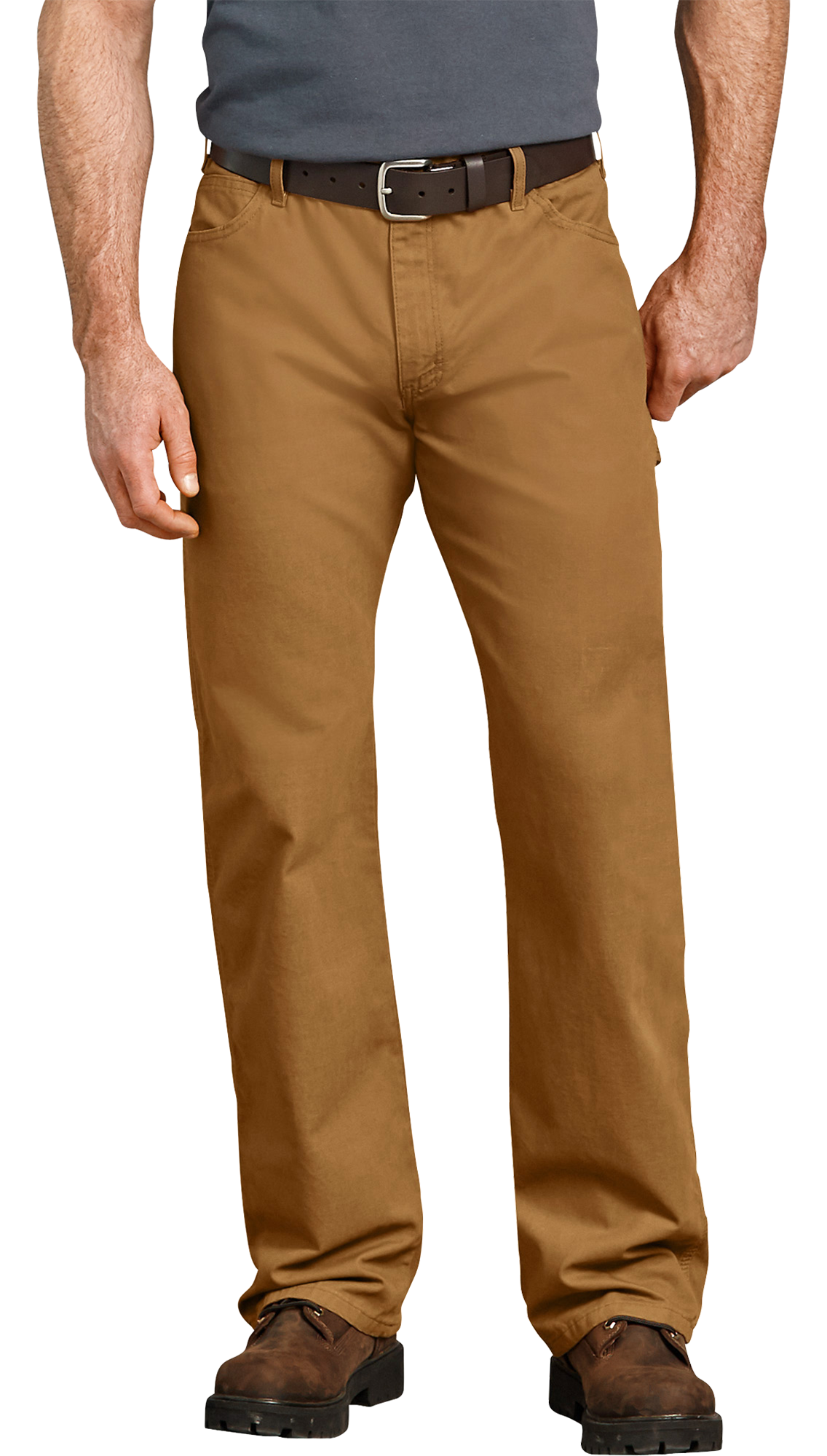 Dickies Relaxed-Fit Straight-Leg Carpenter Duck Jeans for Men - Rinsed Brown Duck - 38x34