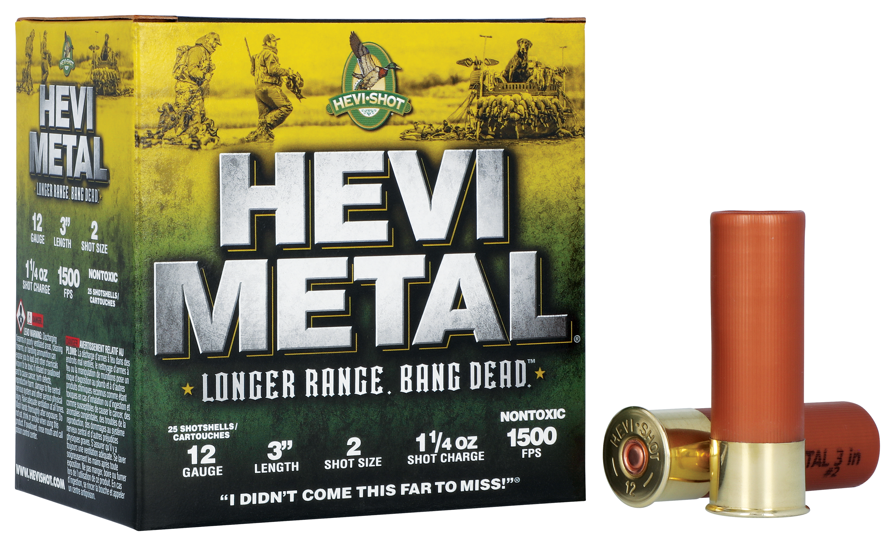 Hevi-Shot HEVI-Metal Longer Range Shotgun Shells - 12 Gauge - #2 - 3"" - 250 Rounds