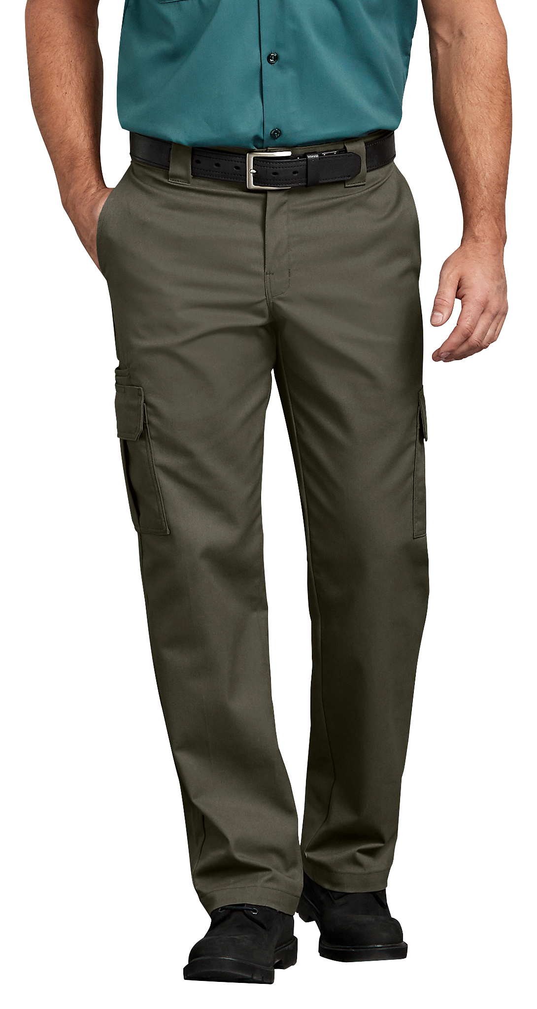Image of Dickies FLEX Regular-Fit Straight-Leg Cargo Pants for Men - Moss Green