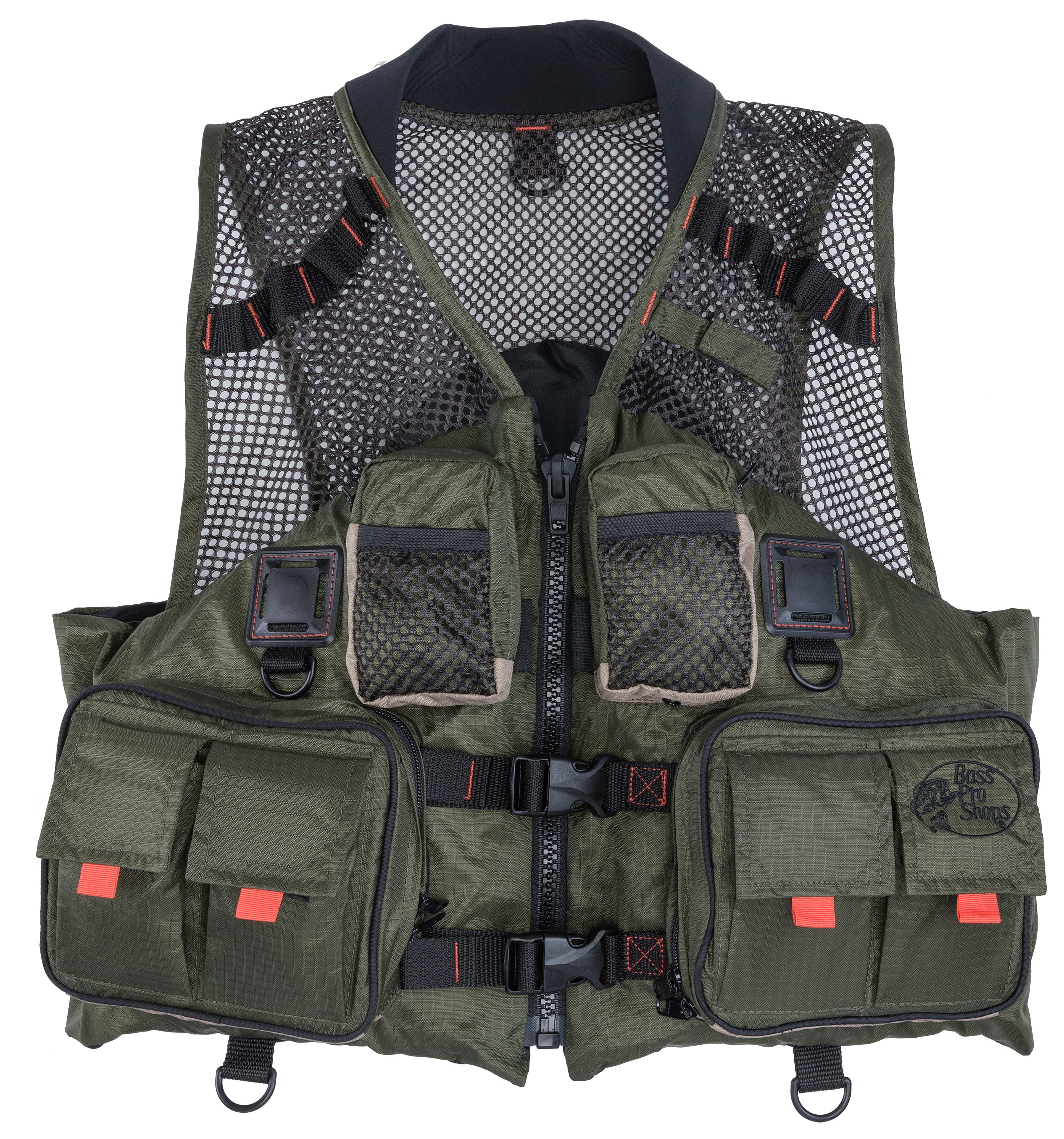 Bass Pro Shops Tournament Fishing Mesh Life Jacket - Green - L