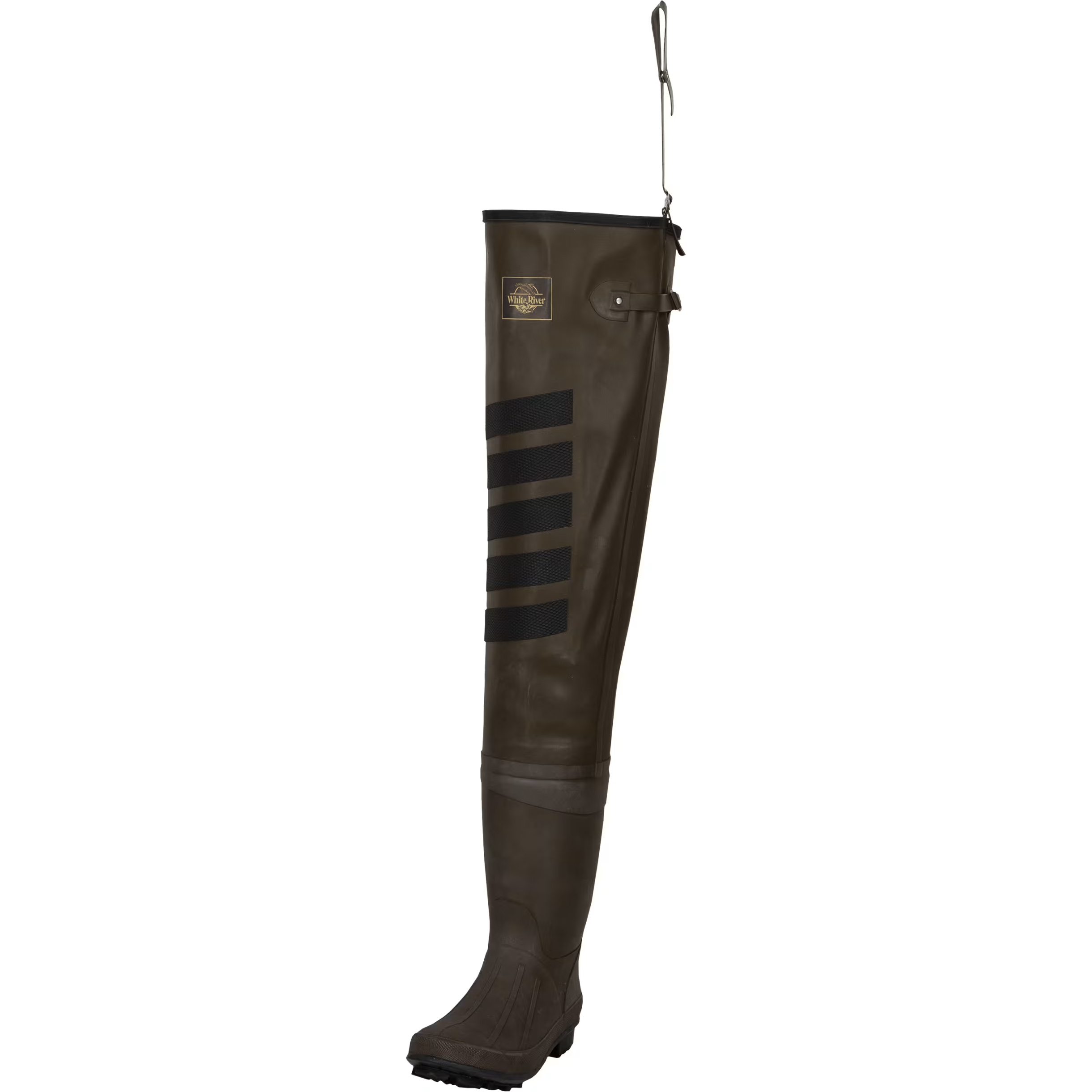 White River Fly Shop Waterproof Rubber Boot-Foot Hip Waders for Men - Brown - 10