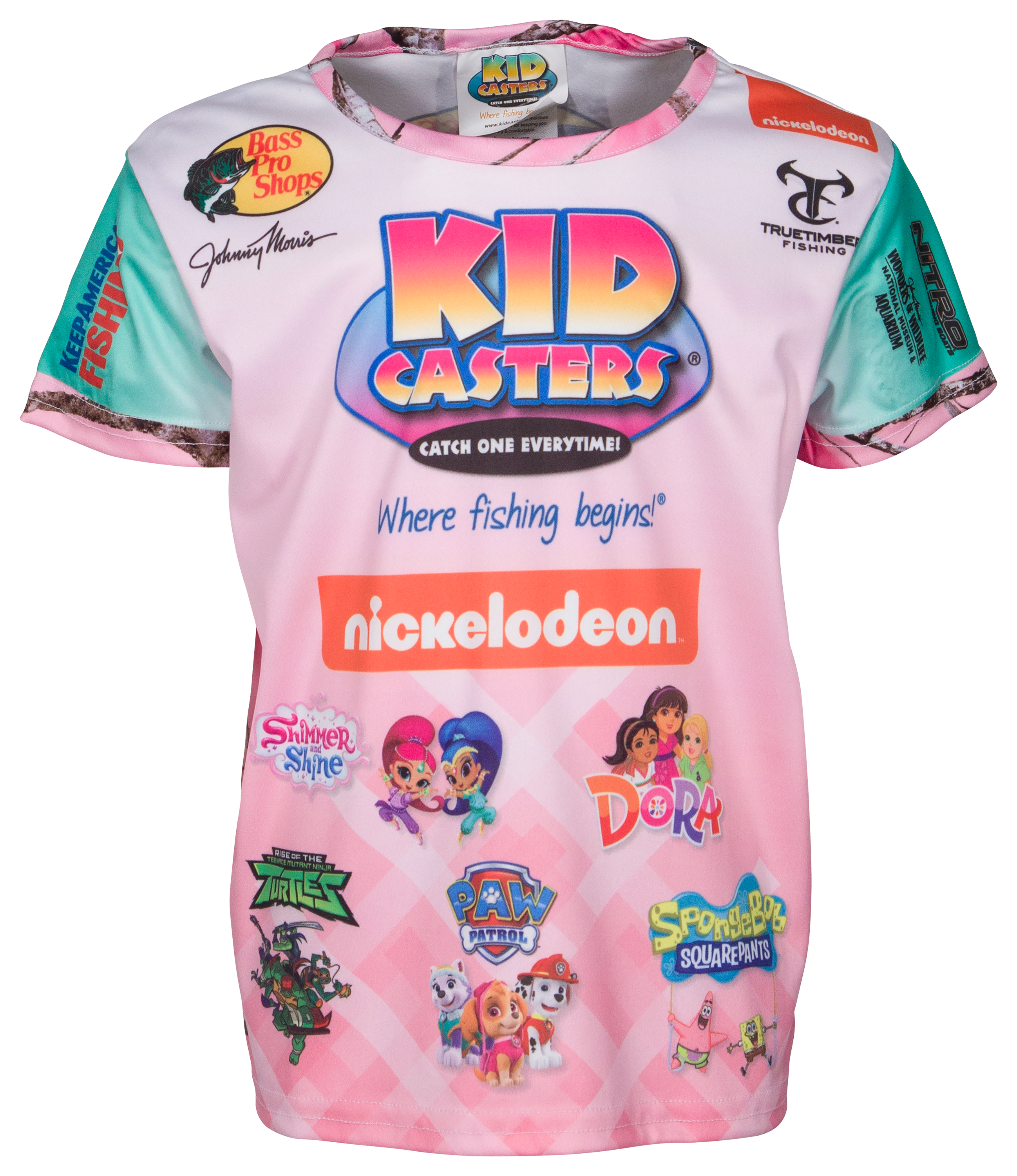 Bass Pro Shops Kid Casters Fishing Short-Sleeve Shirt for Toddlers - Pink - 3T