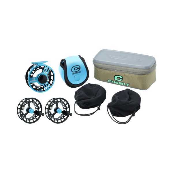 Cheeky Launch Triple Play Fly Reel Package - Blue Black