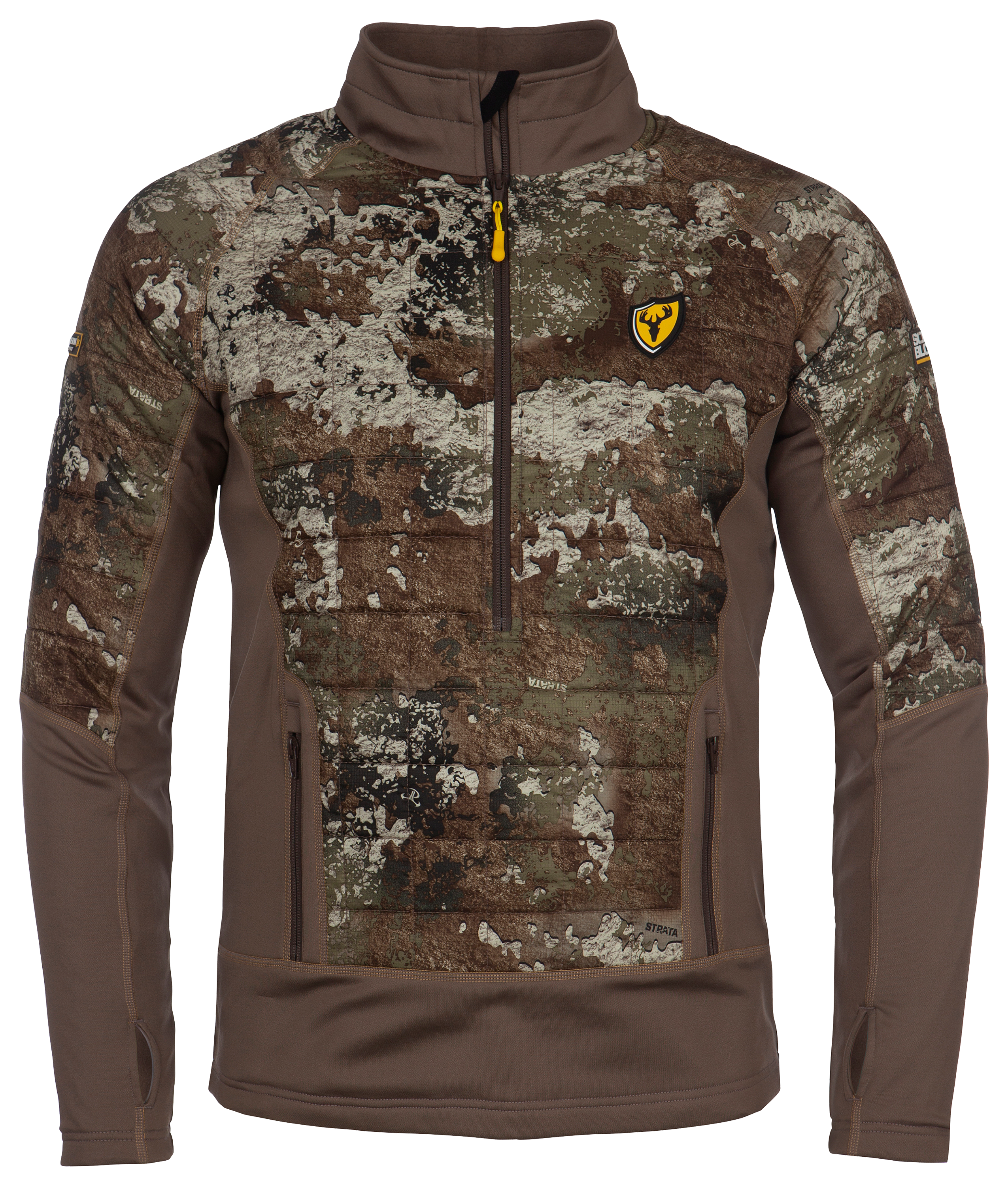 Image of ScentBlocker Thermal Hybrid Half-Zip Long-Sleeve Top for Men - TrueTimber Strata