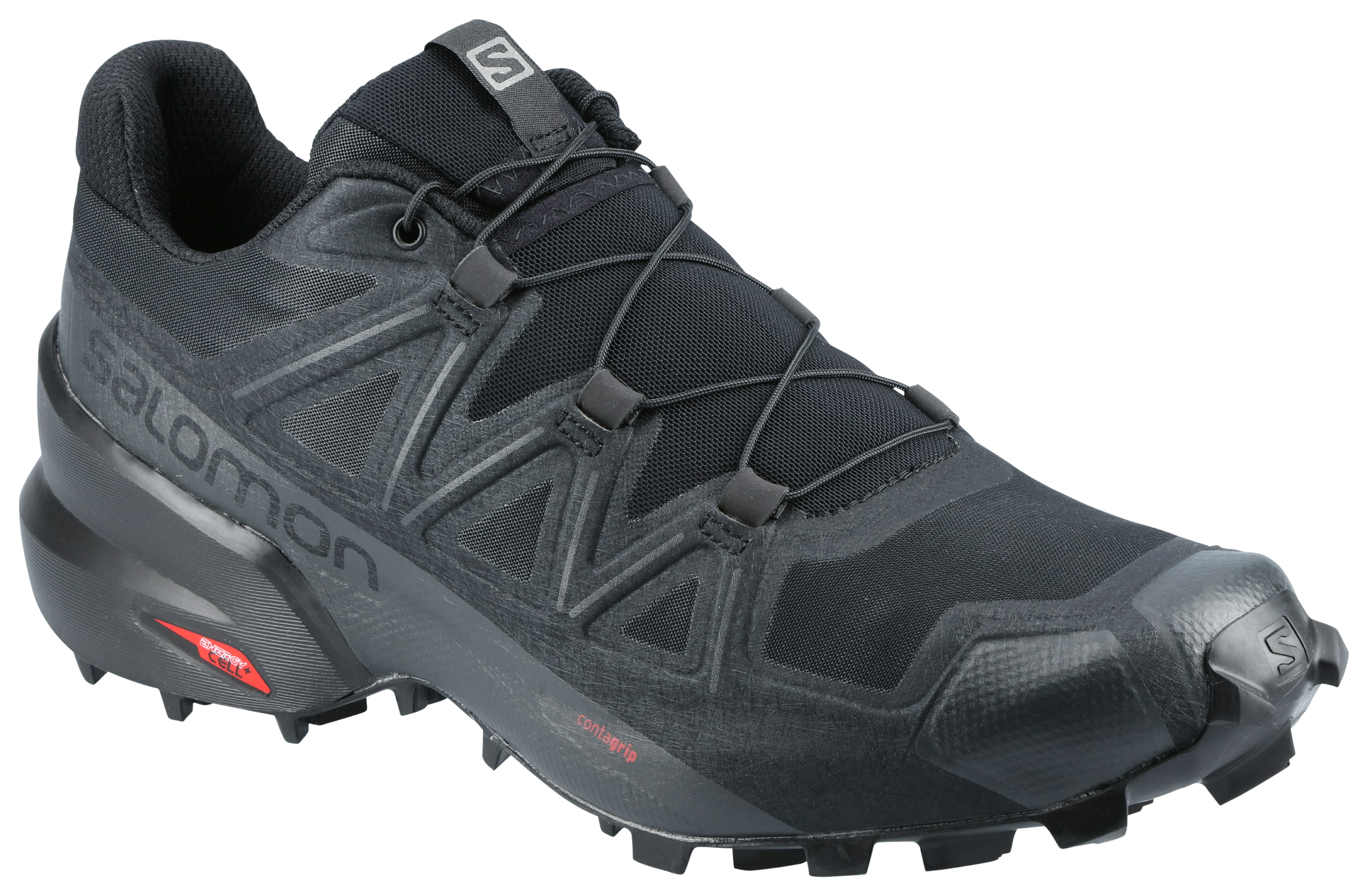 Salomon Speedcross 5 Trail Running Shoes for Men - Black/Black/Phantom - 8M