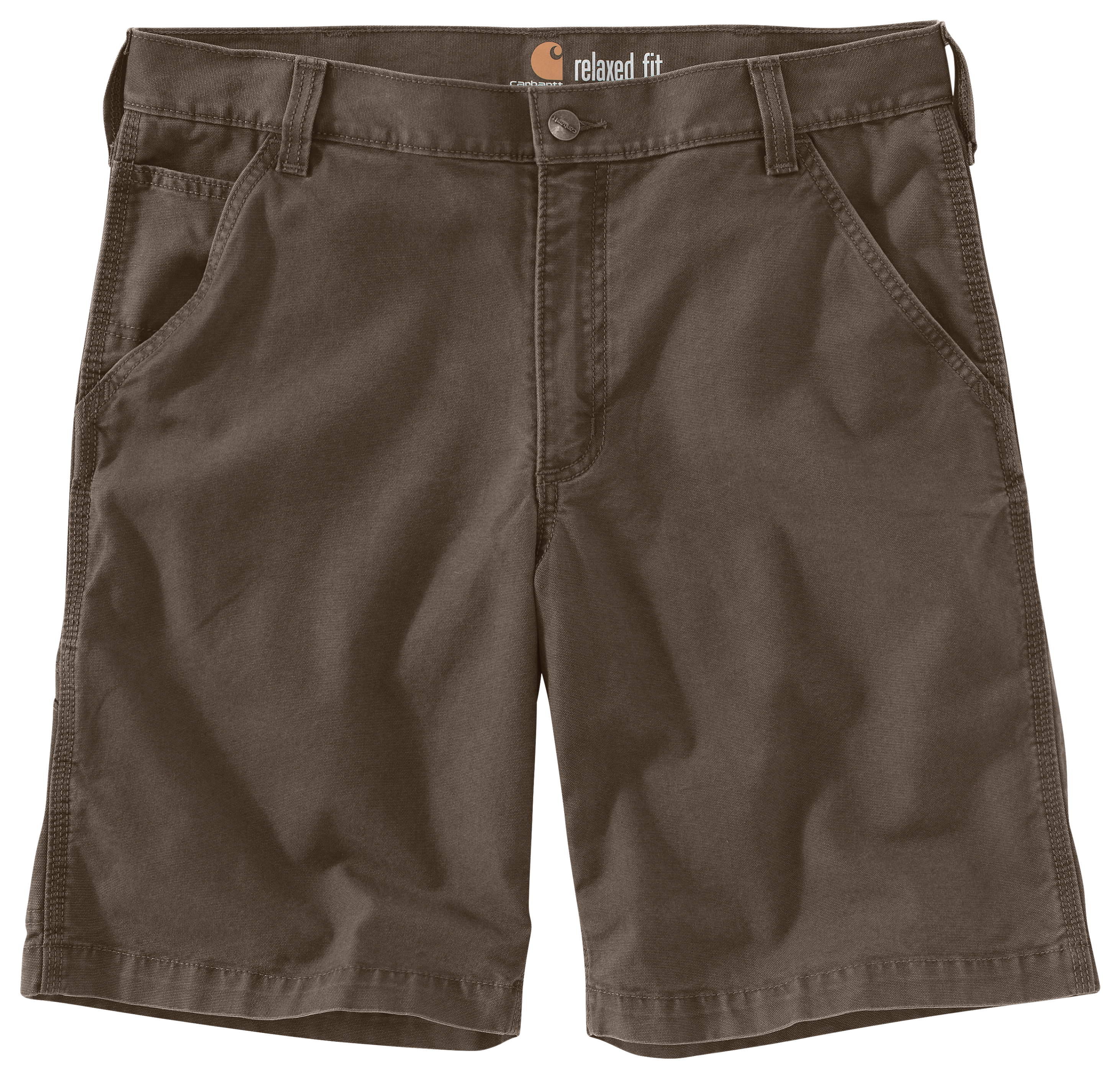 Image of "Carhartt Rugged Flex Relaxed 10"" Rigby Dungaree Shorts for Men - Tarmac"