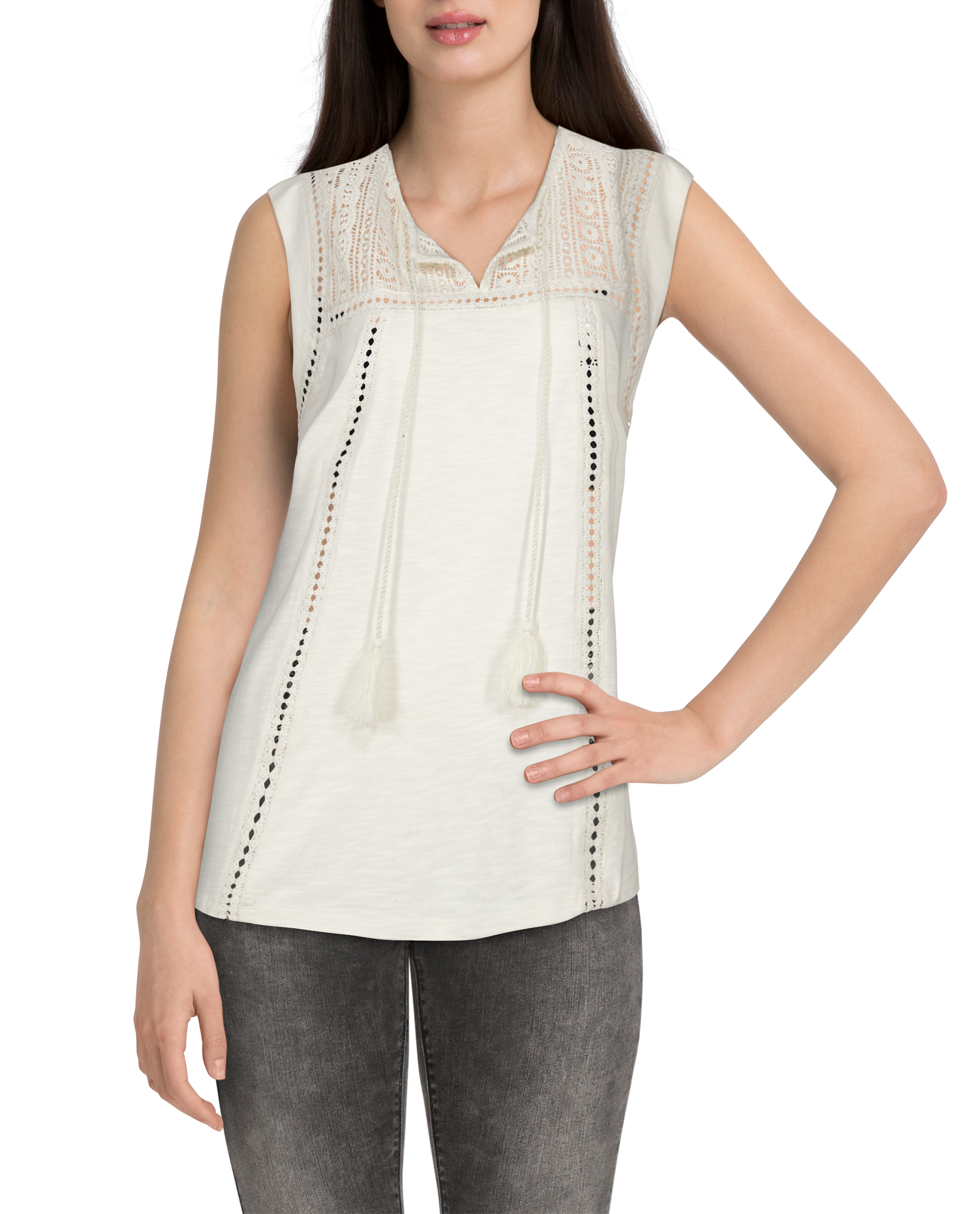 Women's Crochet Yoke Tank