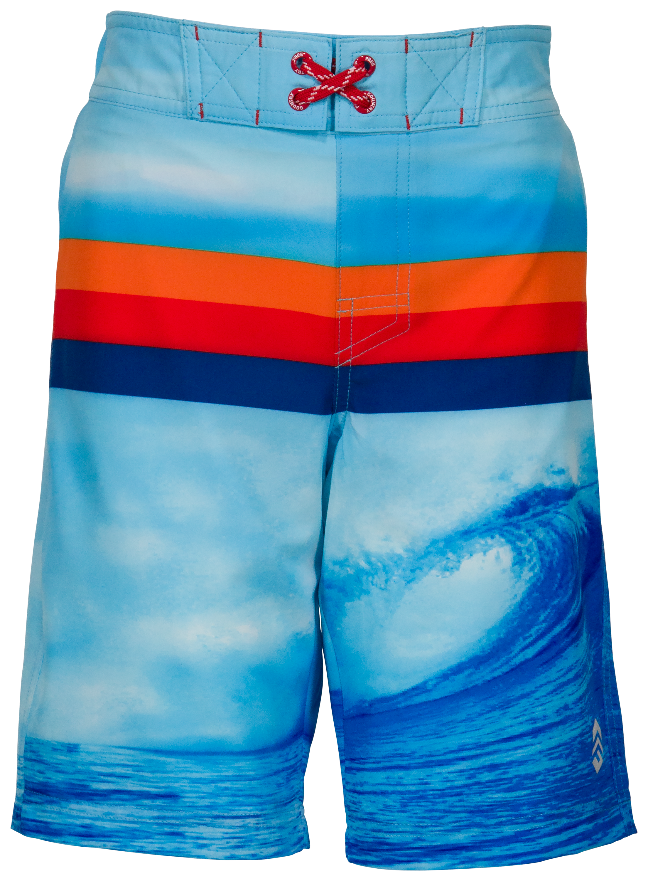 Free Country Great Wave Board Shorts for Boys - Aqua Blue - 18-20