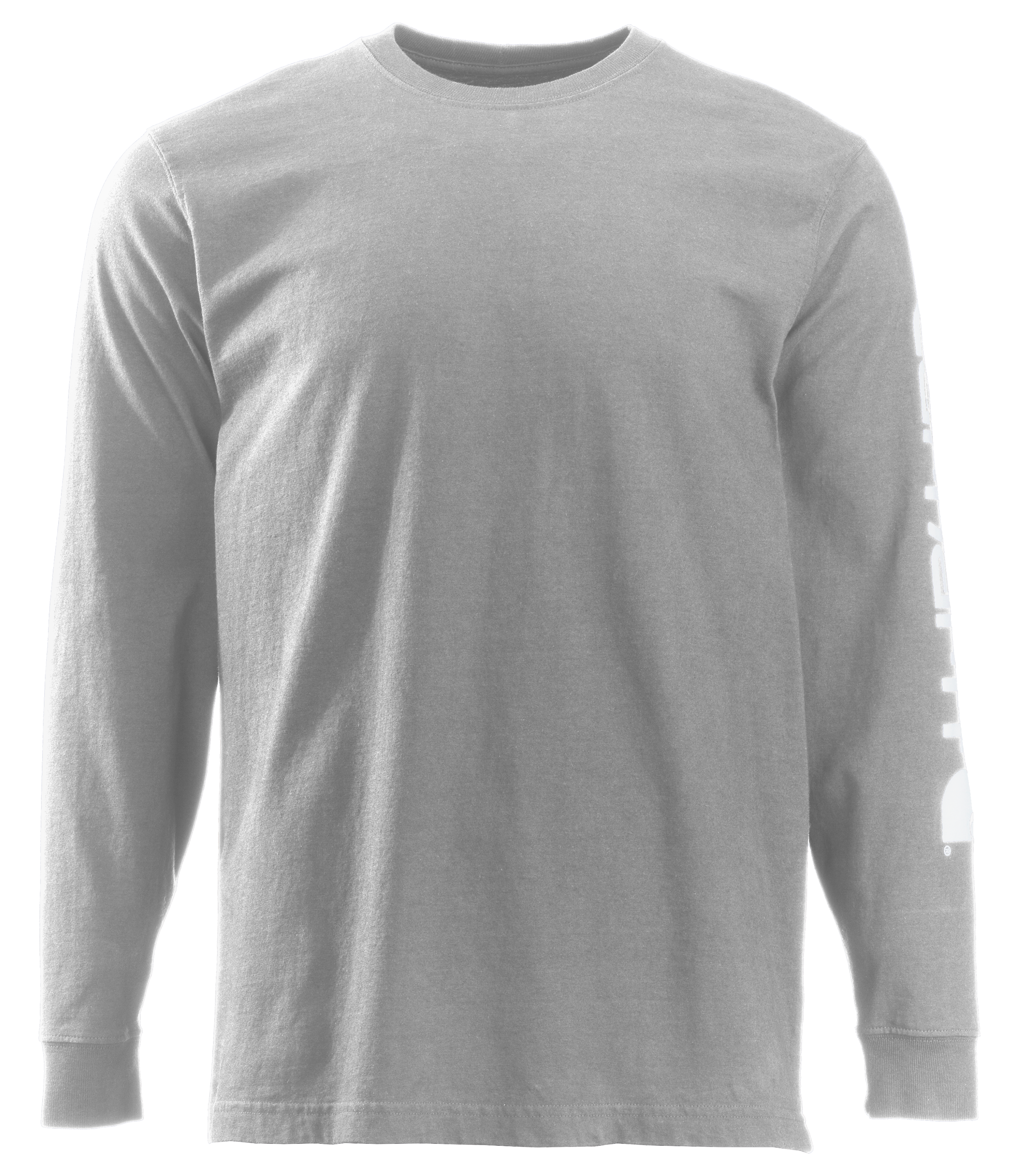 Image of Carhartt Loose-Fit Heavyweight Logo Sleeve Graphic Long-Sleeve T-Shirt for Men - Heather Gray - 4XL