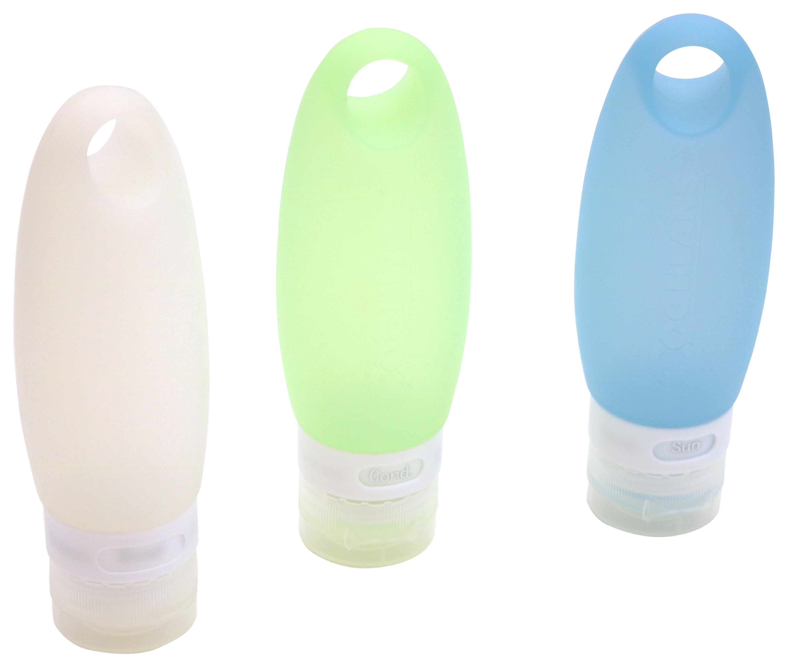 Coghlan's Silicone Travel Bottles - Clear/Green/Blue