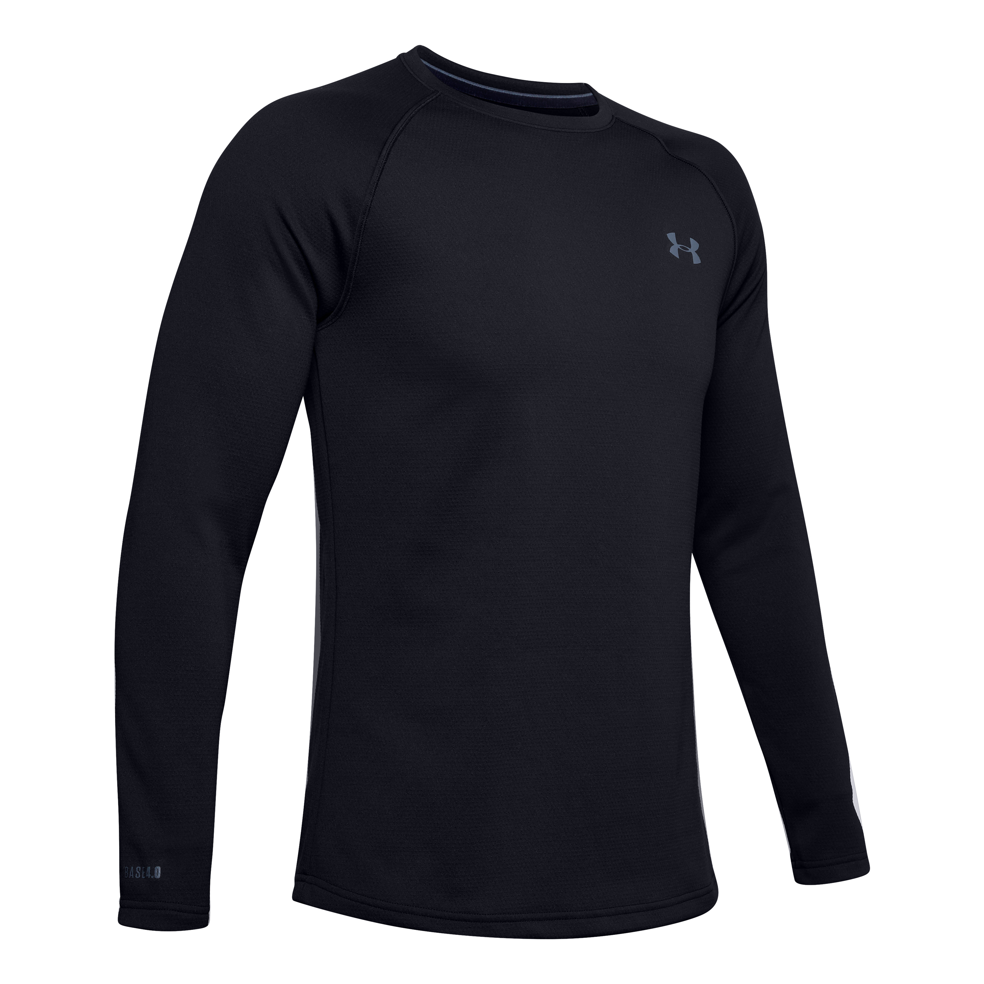 Under Armour ColdGear Base 4.0 Long-Sleeve Crew Top for Men - Black/Pitch Gray - XL