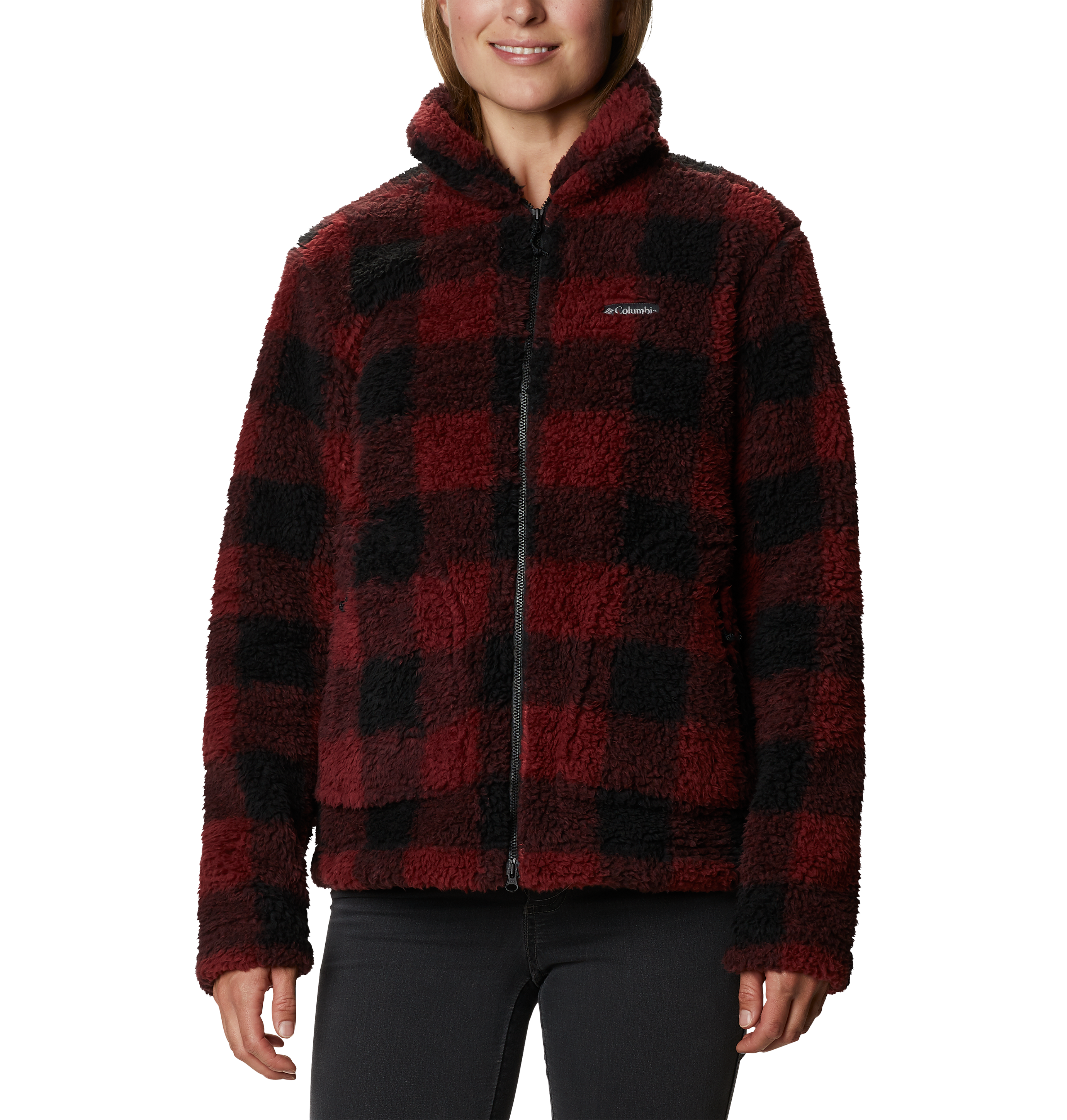 Columbia Winter Pass Sherpa Full-Zip Jacket for Ladies - Marsala Red Buffalo Check - M product image