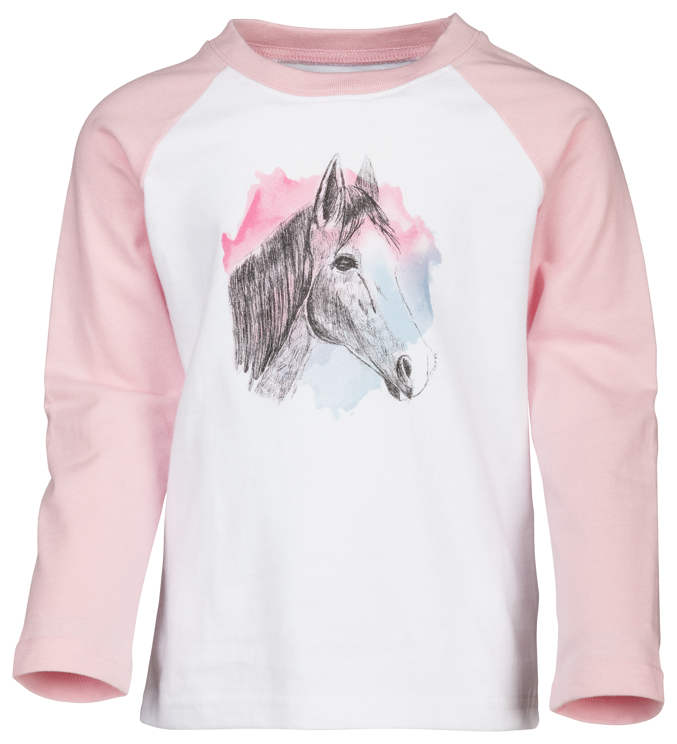 Outdoor Kids Horse Raglan Long-Sleeve T-Shirt for Toddlers or Kids