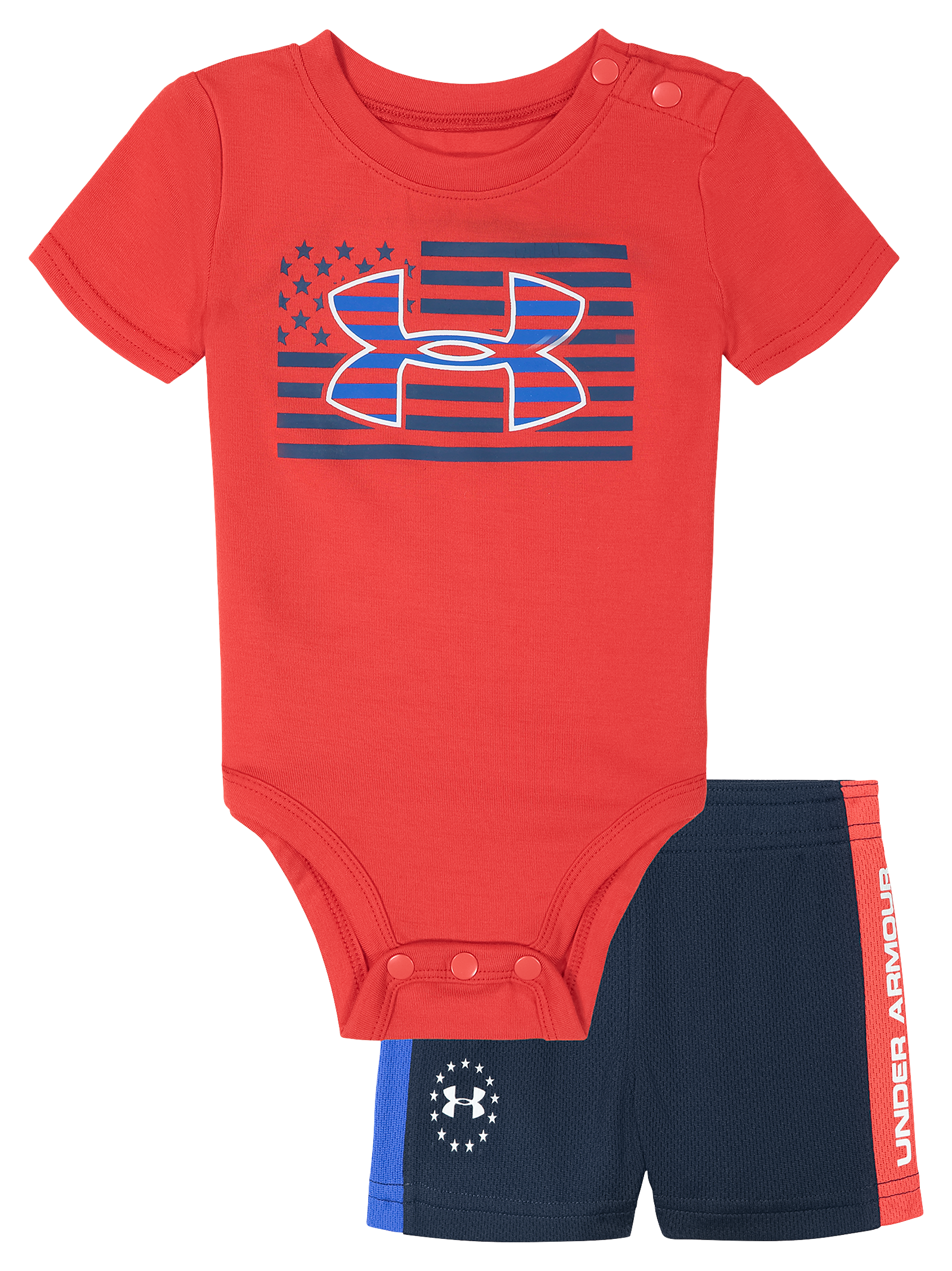 Under Armour Flag Logo Short-Sleeve Bodysuit and Shorts Set for Babies - Re