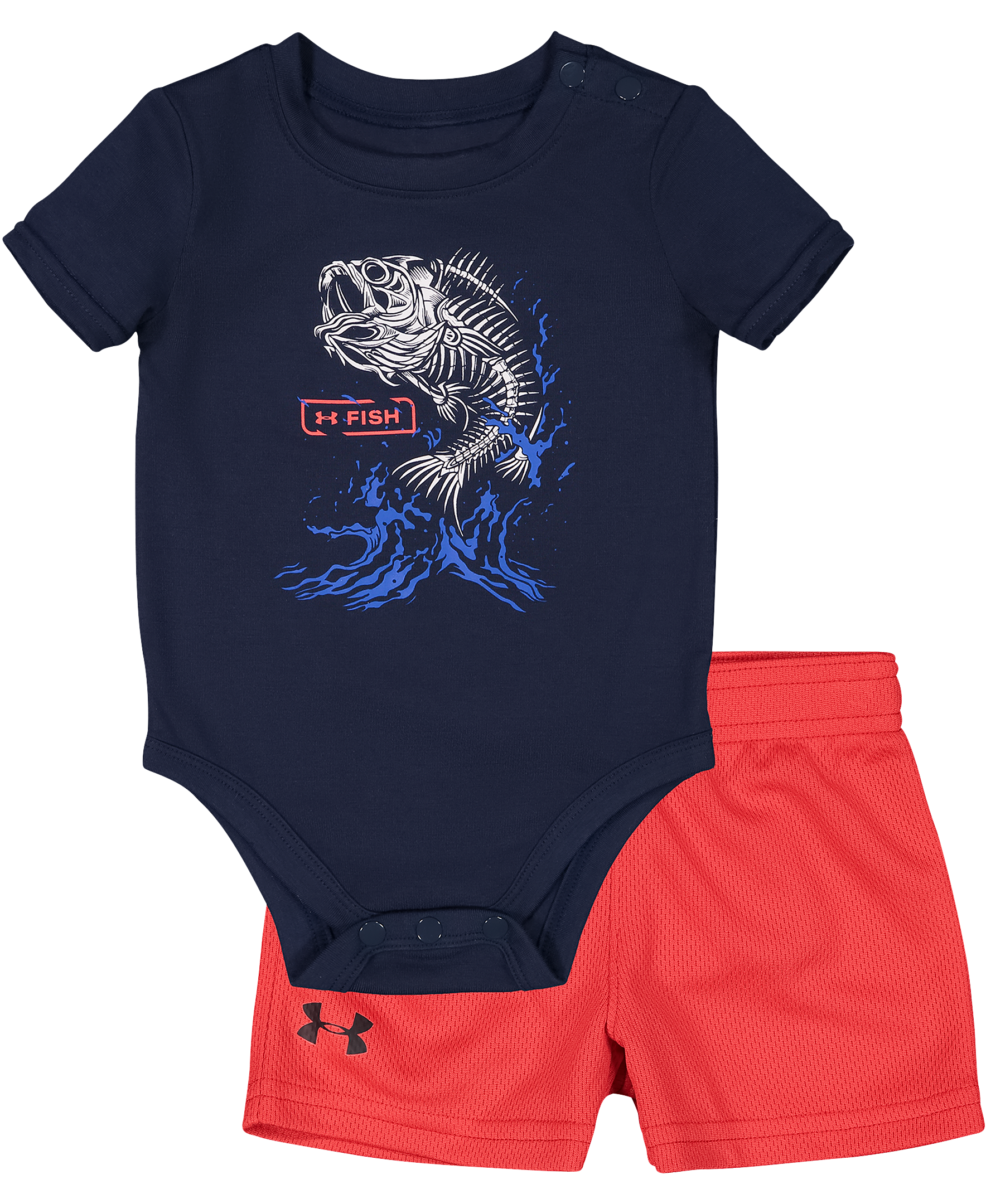 Under Armour Bass Bones Short-Sleeve Bodysuit and Shorts Set for Babies - A