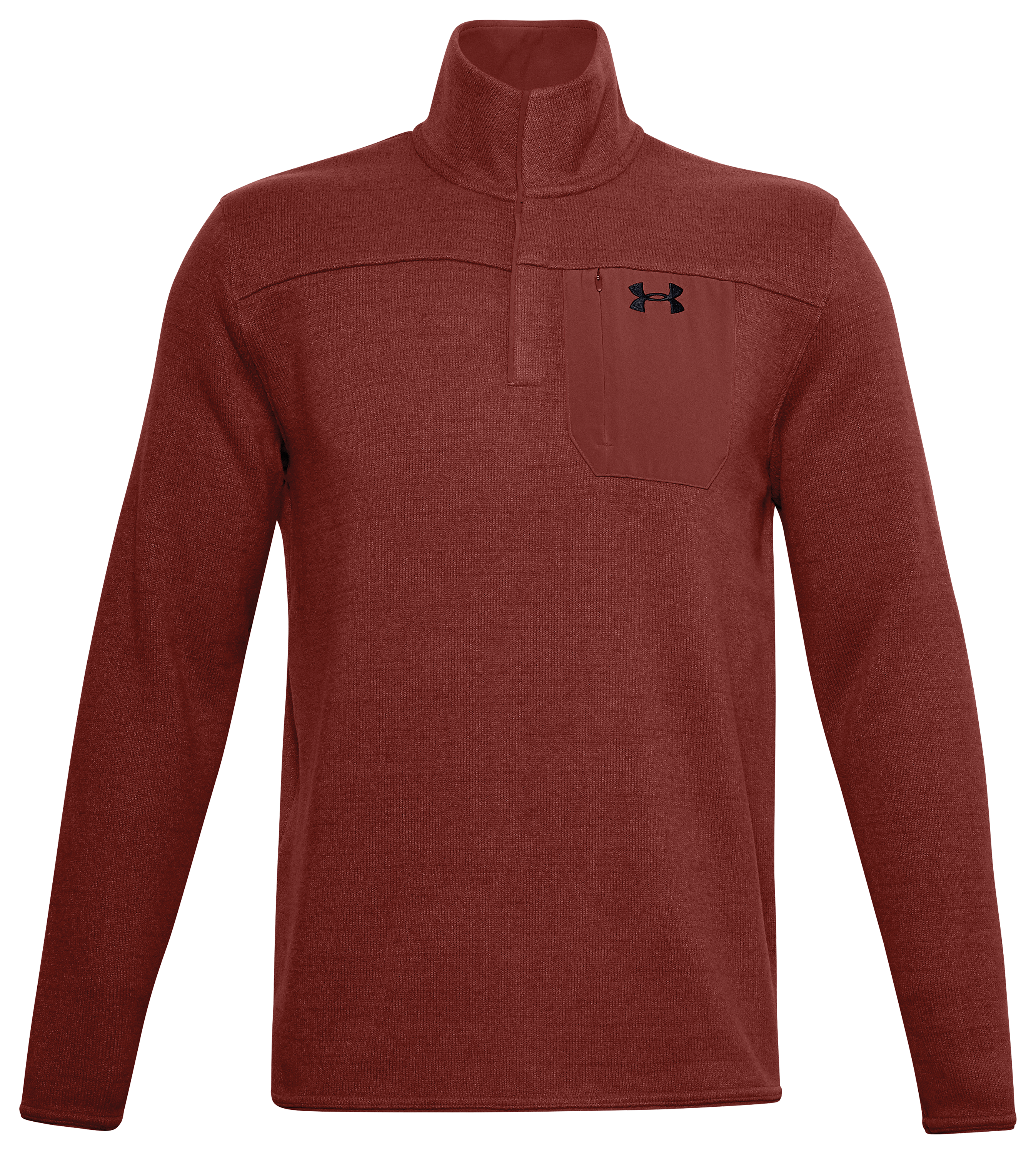 Image of Under Armour Specialist Henley 2.0 Long-Sleeve Pullover for Men - Cinna Red/Cinna Red - S