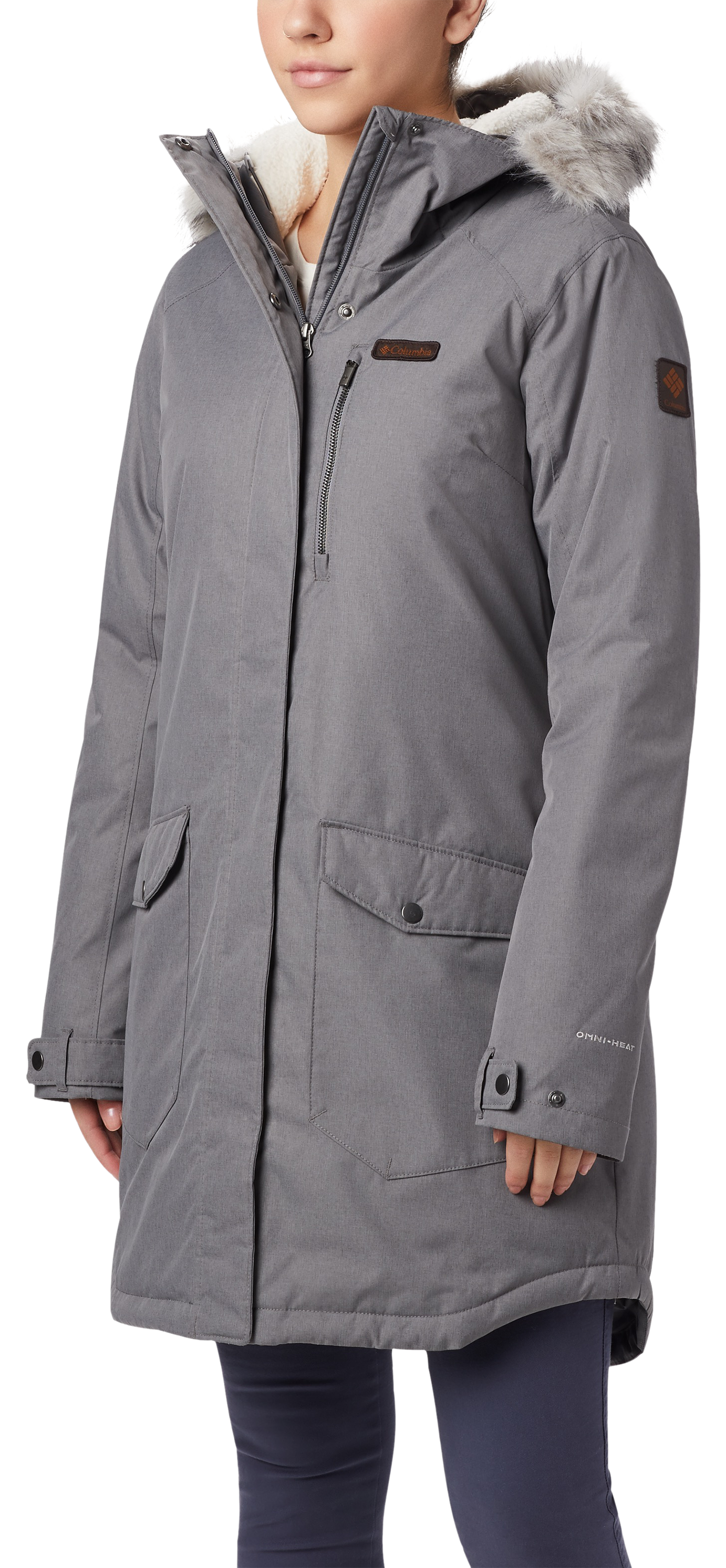 Columbia Suttle Mountain Long Insulated Jacket for Ladies - City Grey/Chalk