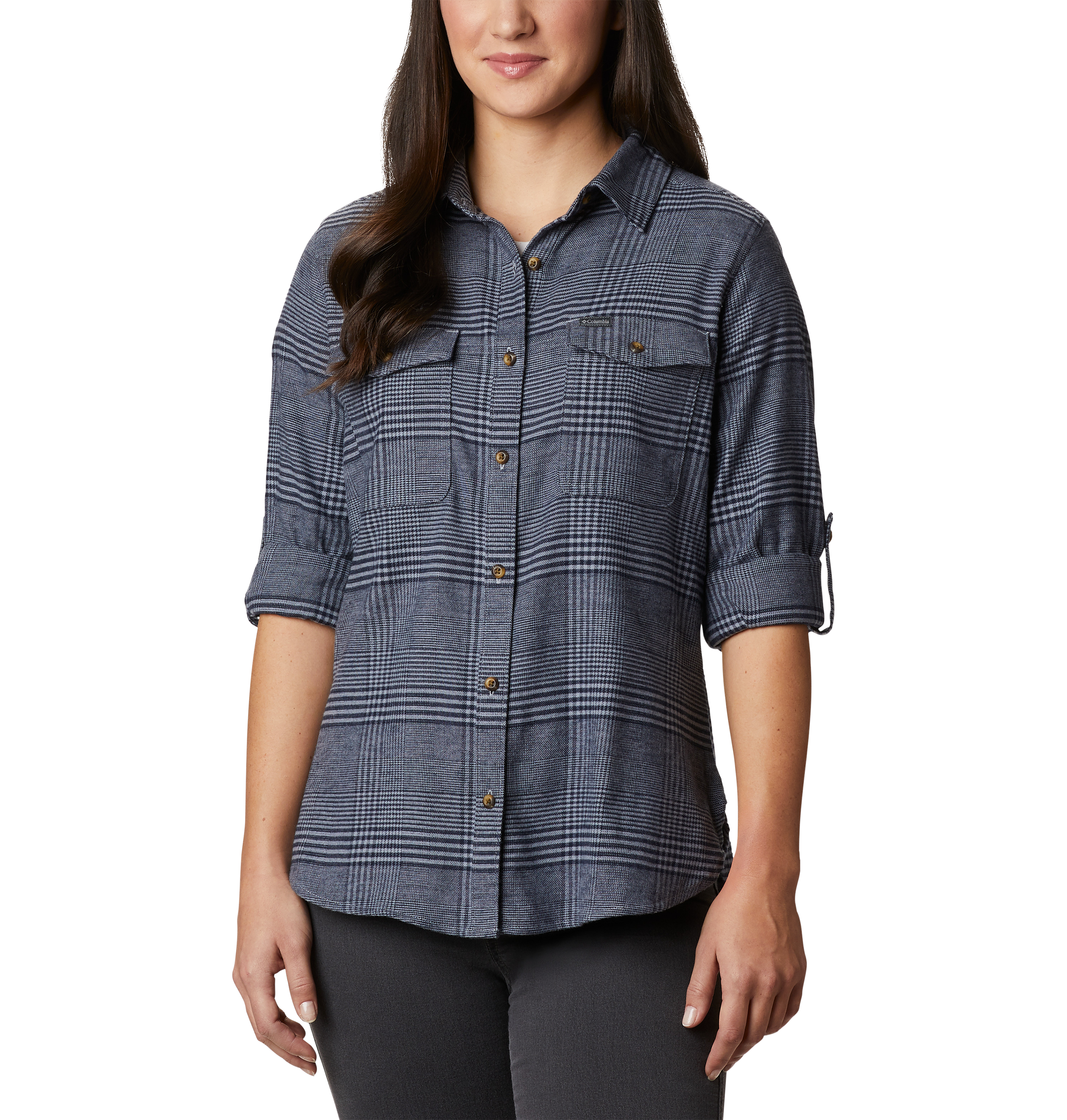 COLUMBIA Pine Street Stretch Long-Sleeve Flannel Shirt for Ladies