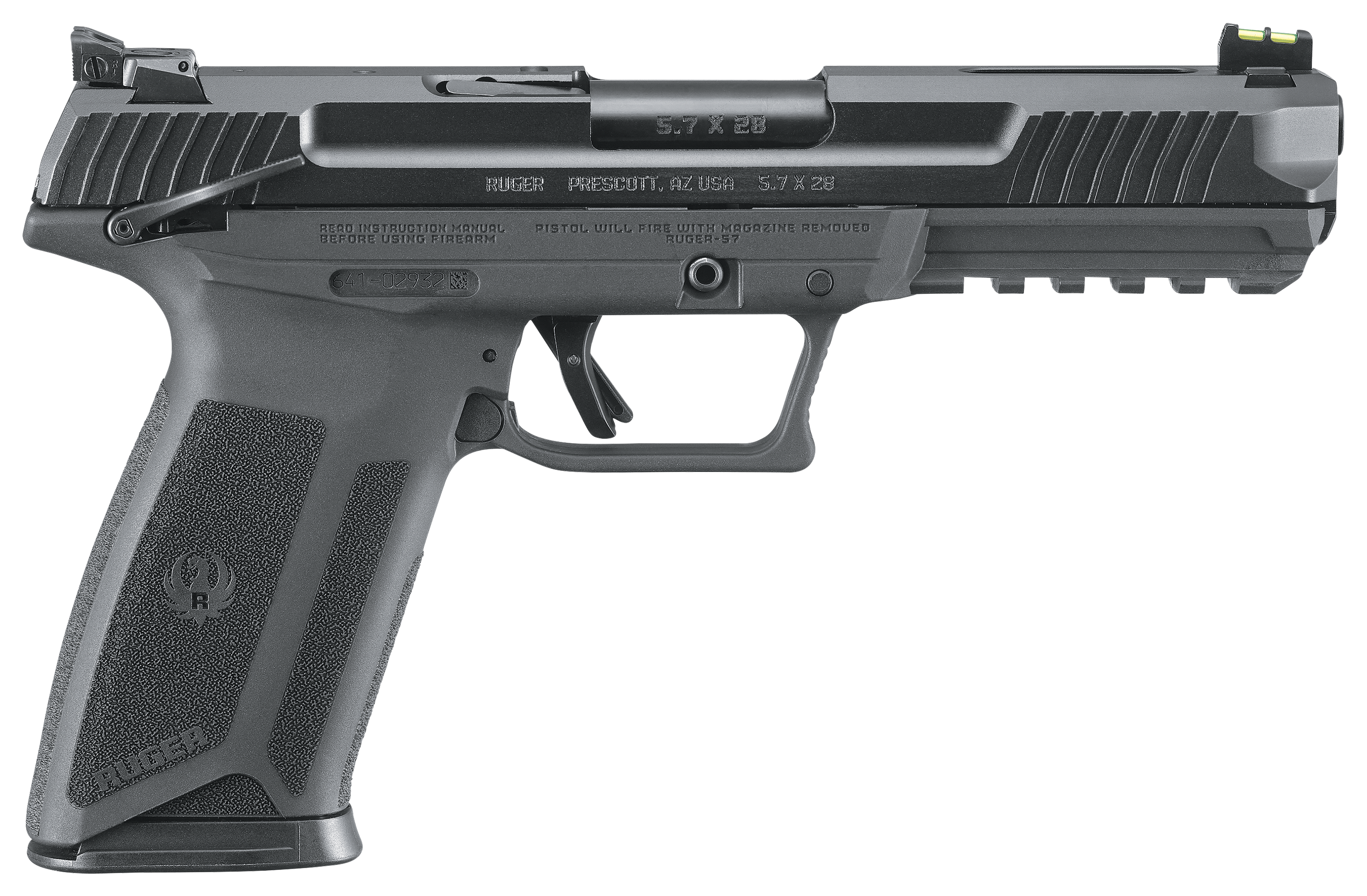 Ruger-57 Pistol - 5.7x28mm - 4.9" - Black Oxide Finish - Black Polymer - 20 + 1