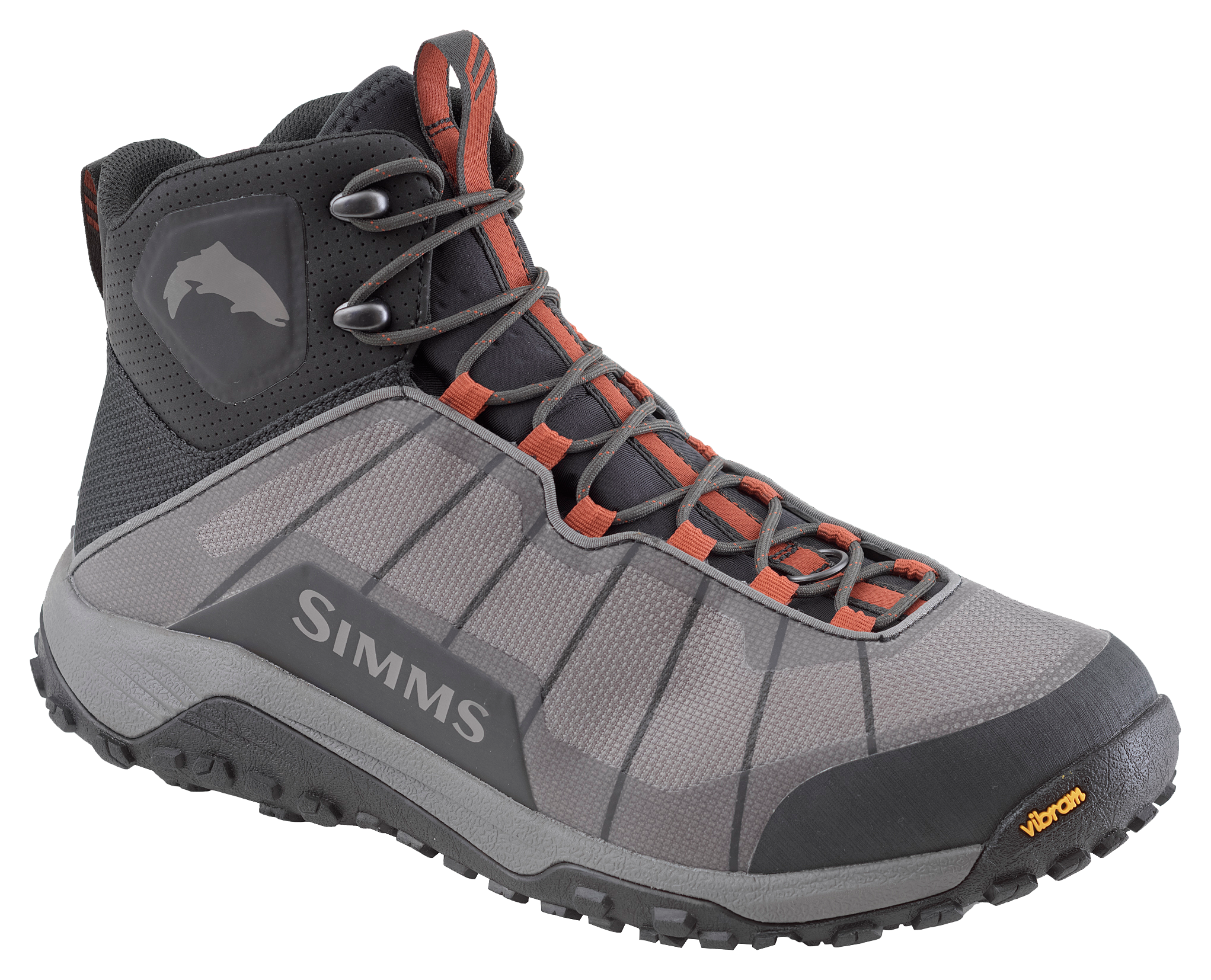 Image of Simms Flyweight Vibram Sole Wading Boots for Men - Steel Grey - 10M