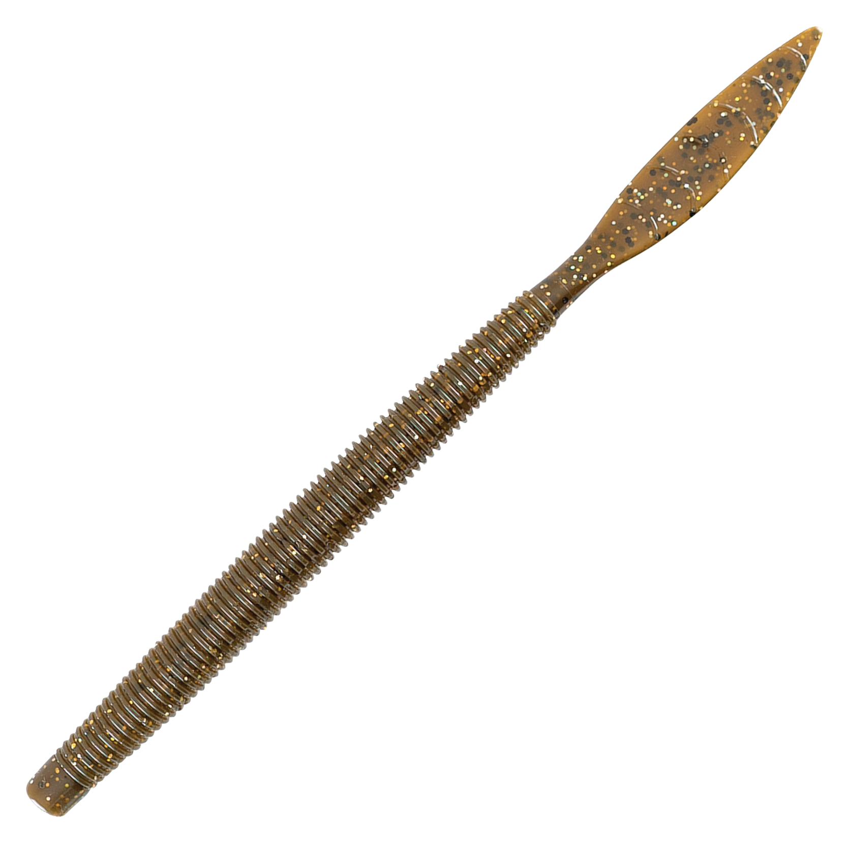 Missile Baits Quiver Worm - 6-1/2 - Green Pumpkin Flash