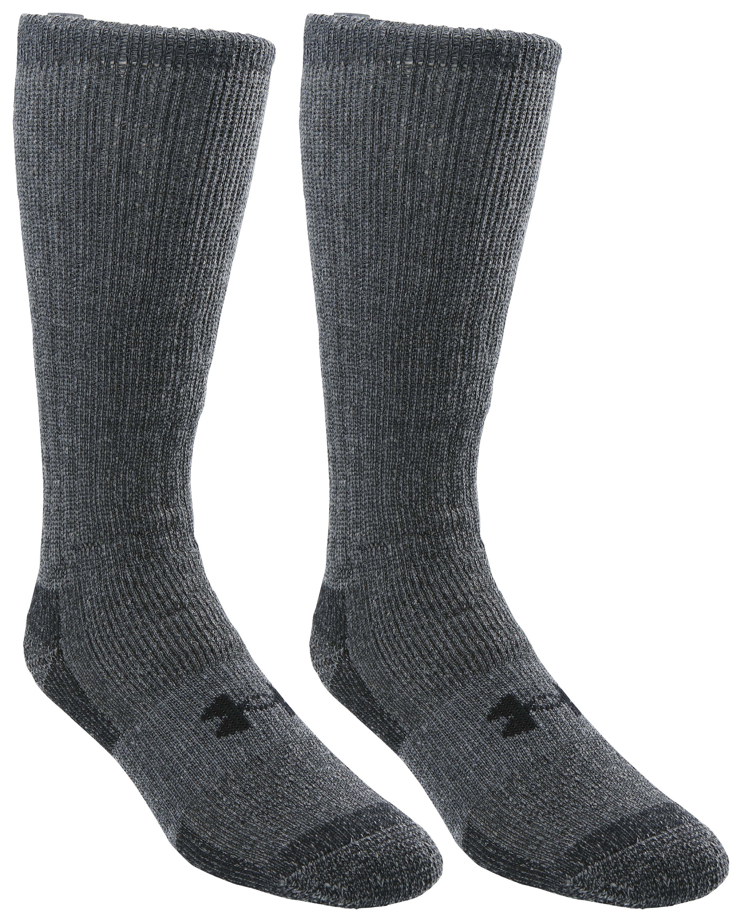 Under Armour ColdGear Boot Socks for Men 2-Pair Pack - Pitch Grey - L