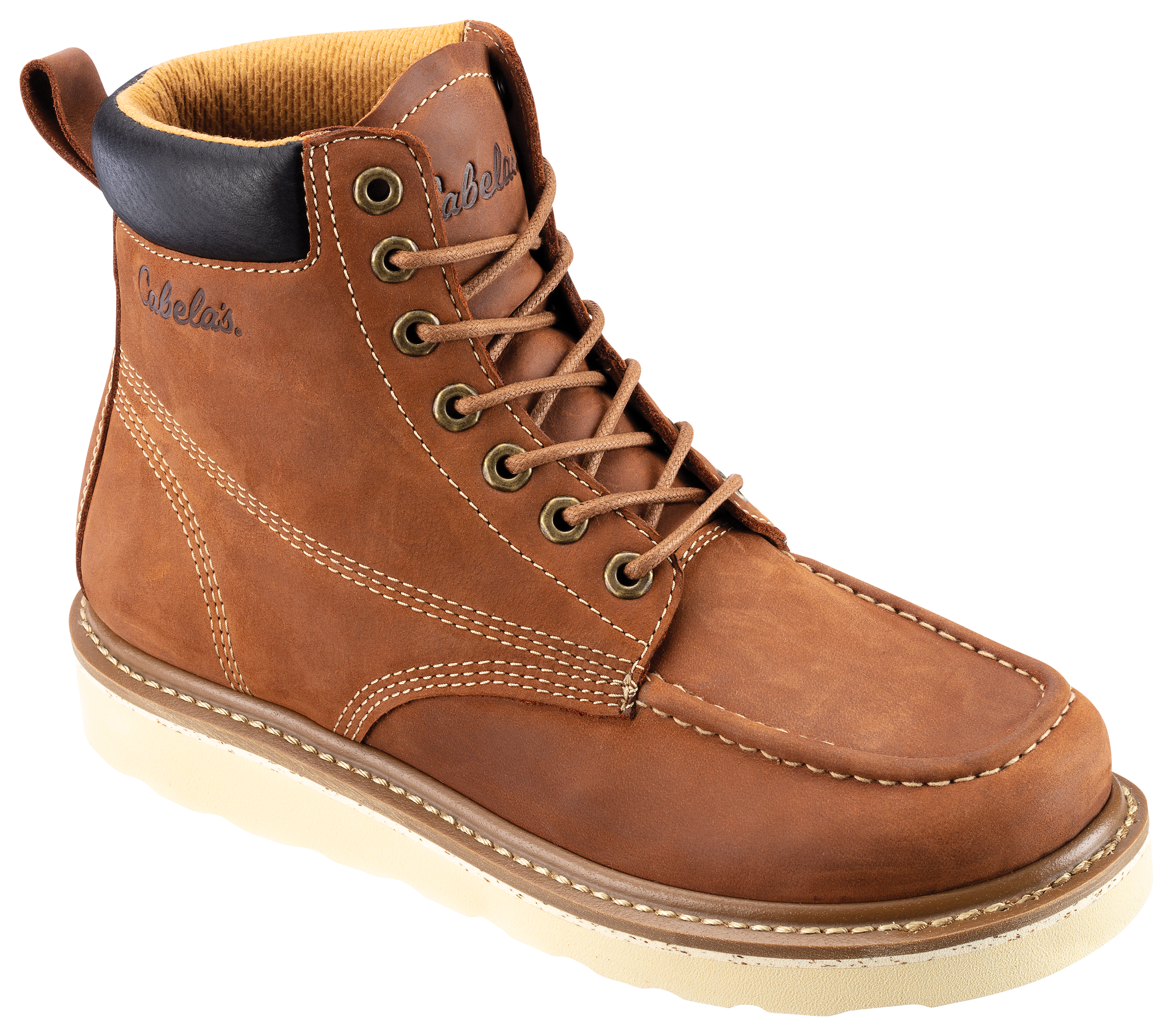 Cabelas Roughneck Wedge Work Boots for Men - Tan - 8M