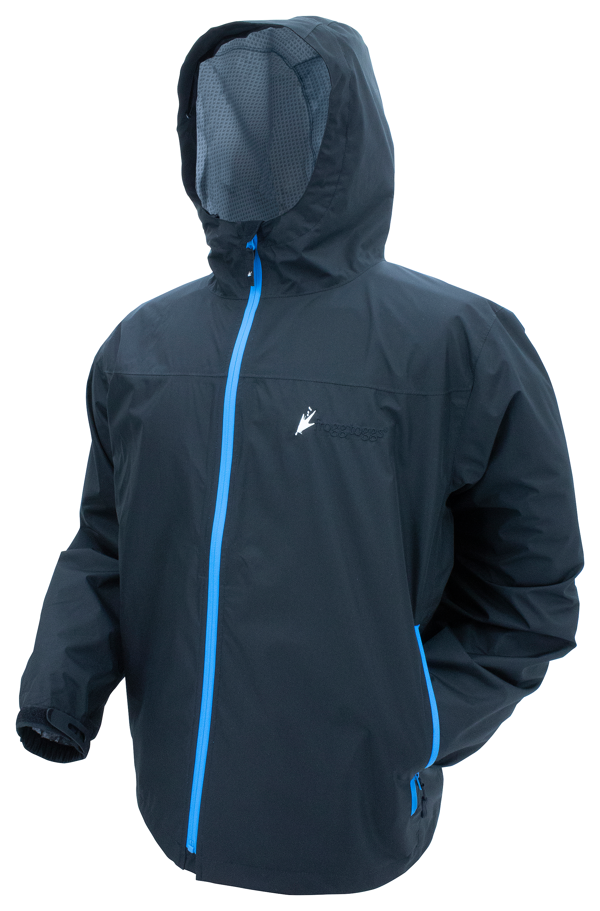 frogg toggs Java Toadz 2.5 Rain Jacket for Men - Black/Electric Blue - S