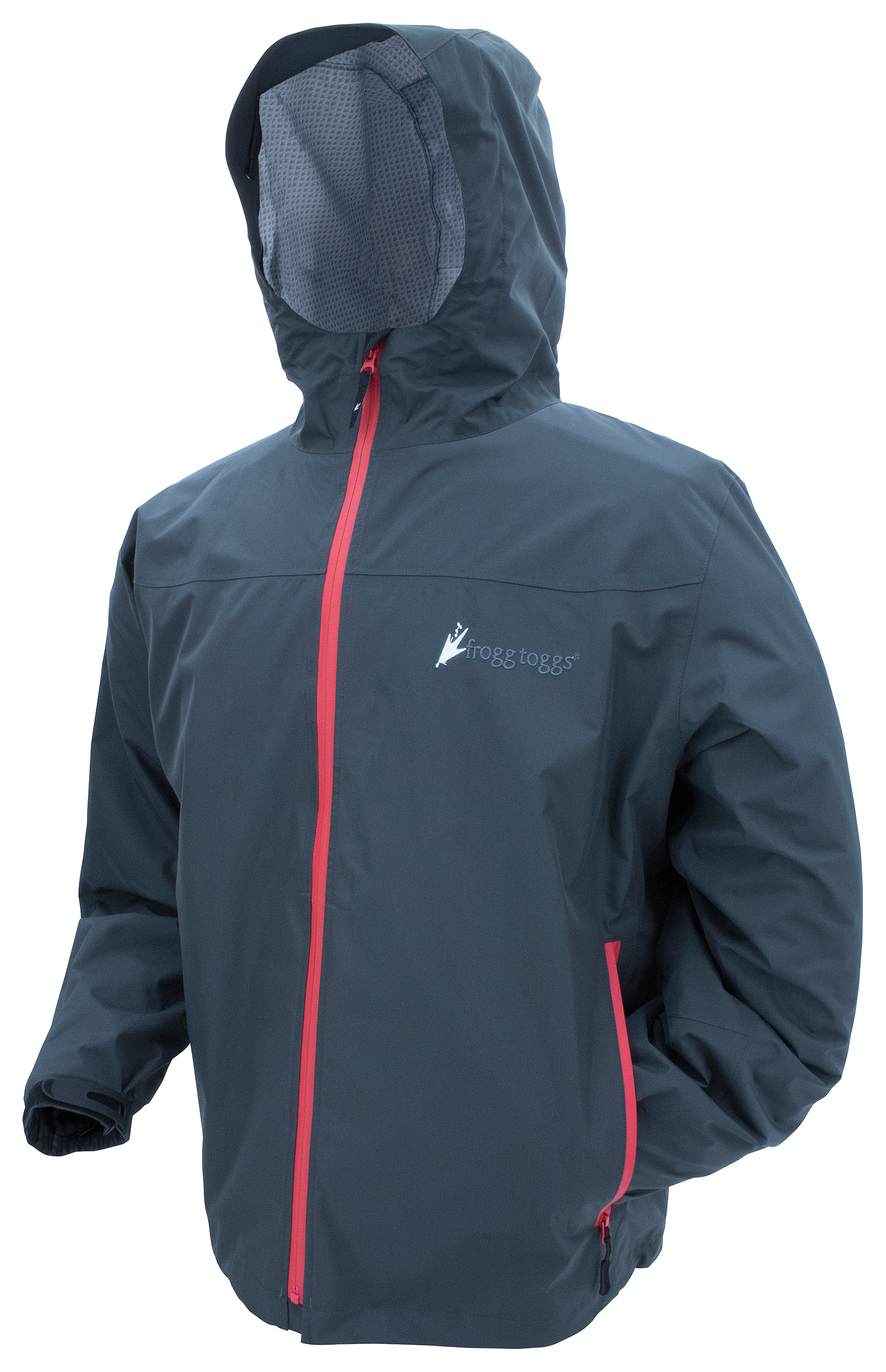 frogg toggs Java Toadz 2.5 Rain Jacket for Men - Gray/Red - 2XL