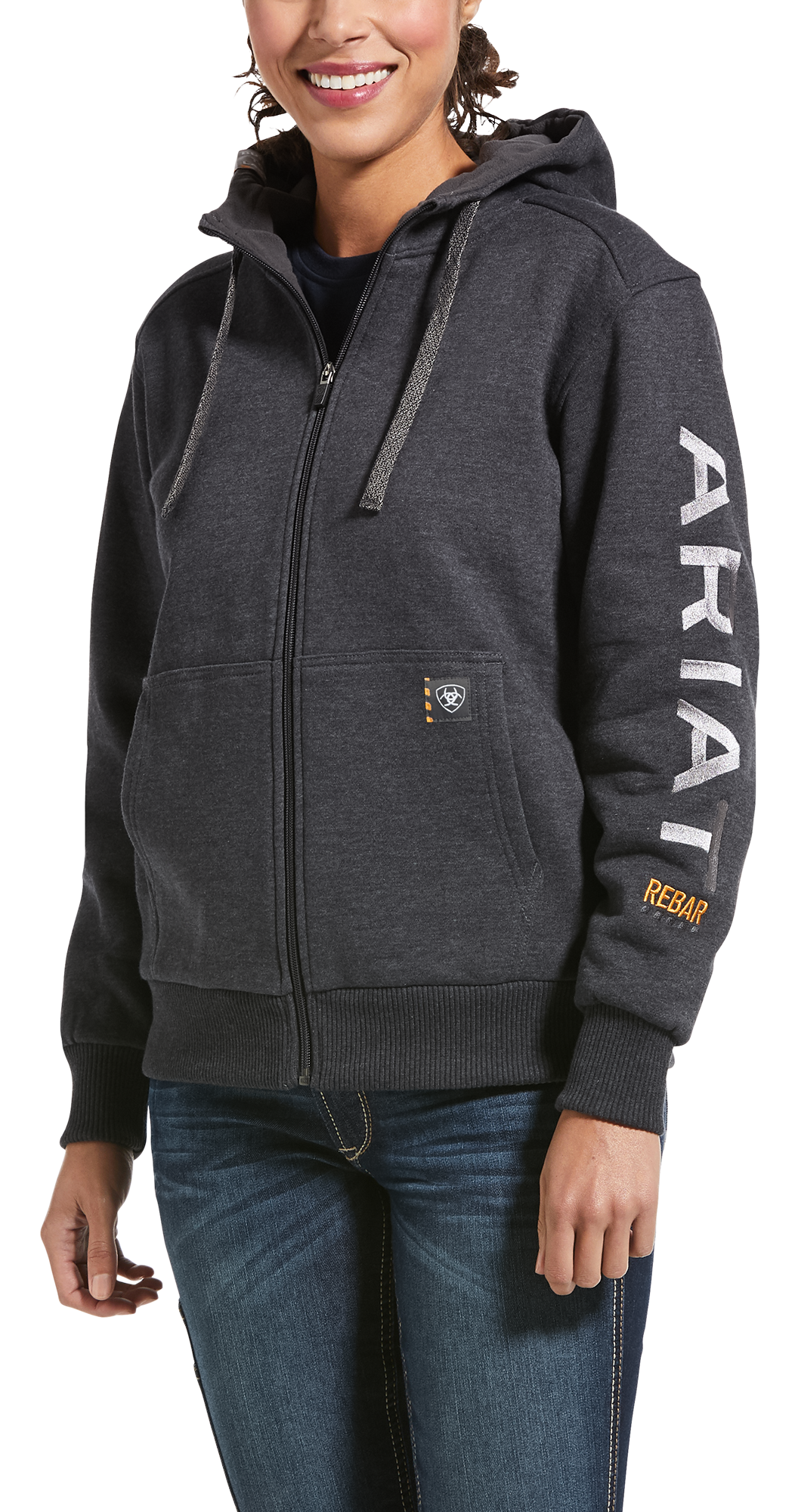 Ariat Rebar All-Weather Full-Zip Long-Sleeve Hoodie for Ladies - Charcoal H