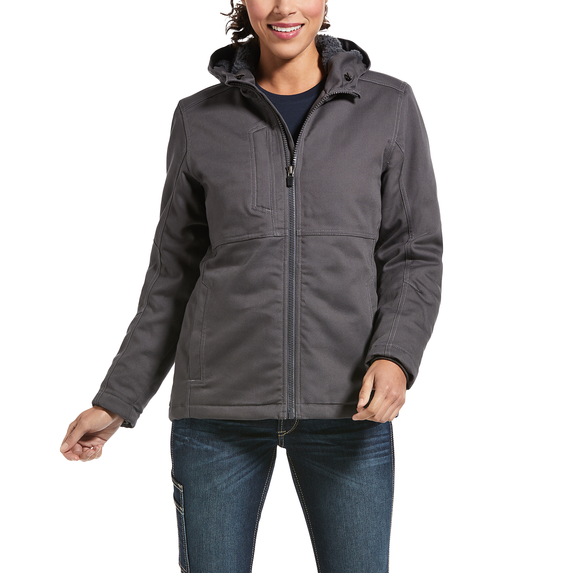 Image of Ariat Rebar DuraCanvas Insulated Jacket for Ladies - Rebar Grey - XXL