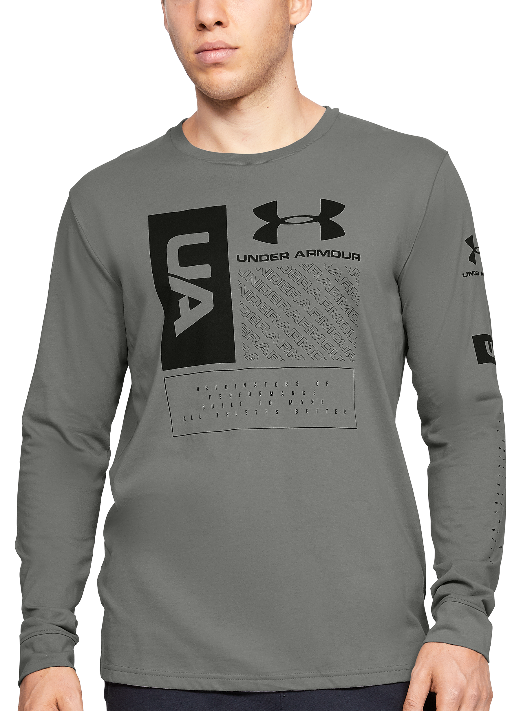 Under Armour UA Multi Long-Sleeve T-Shirt for Men - Gravity Green/Black- XL