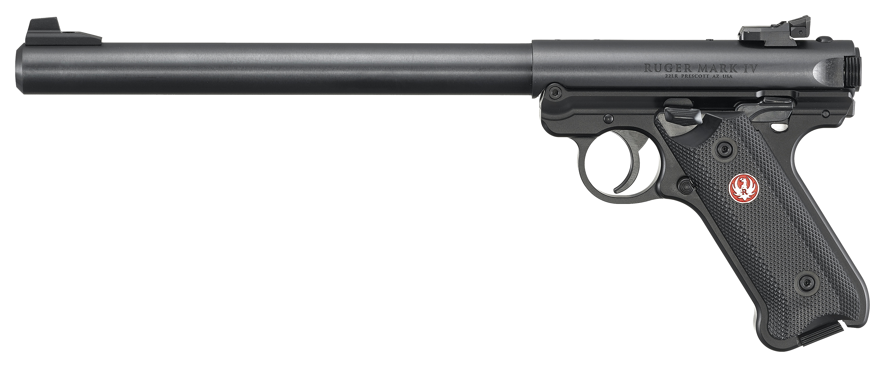 Image of Ruger Mark IV Target Semi-Auto Rimfire Pistol with Bull Barrel - .22 Long Rifle - Black