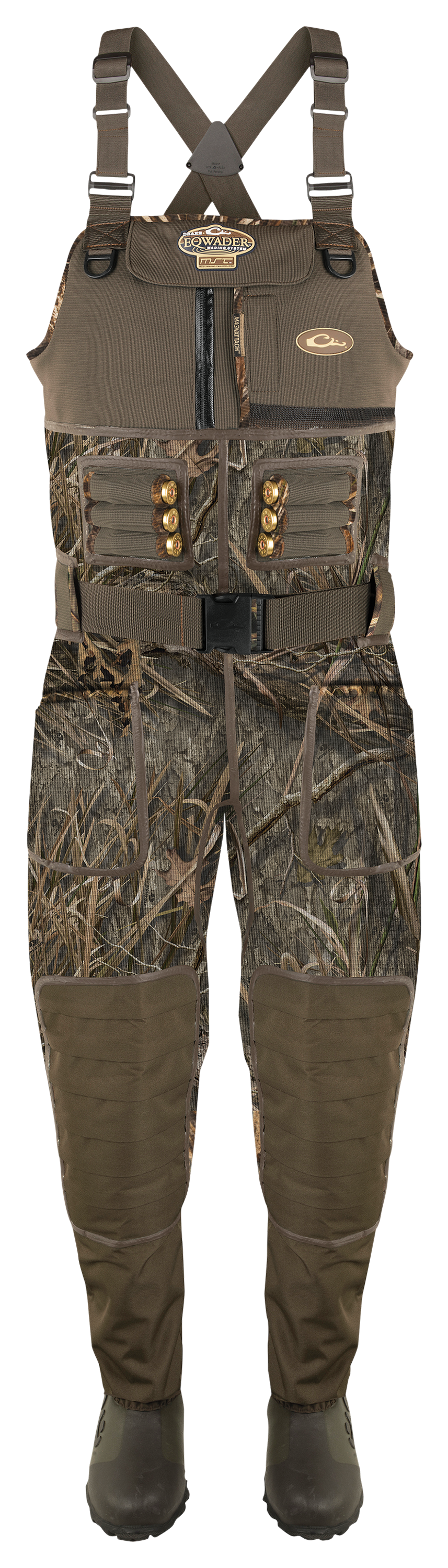 Image of Drake Waterfowl Systems Buckshot Eqwader 1600 Neoprene Chest Waders - Mossy Oak Shadow Grass Habitat