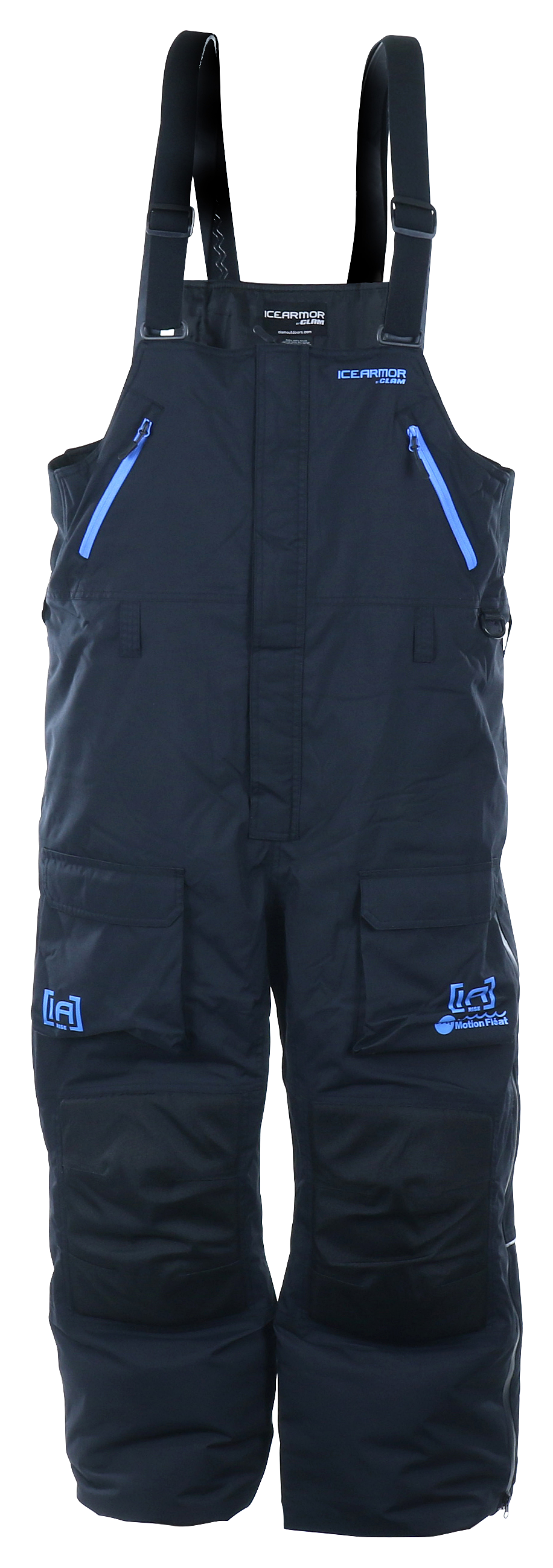 IceArmor by Clam Rise Float Ice-Fishing Bibs for Men - Blue/Black - 2XL - 