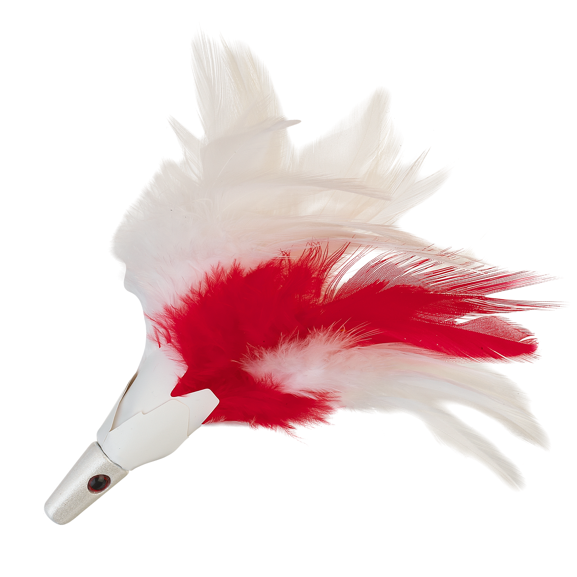 No-Alibi Trolling Feathers - Unrigged - 1/2 oz - Red/White