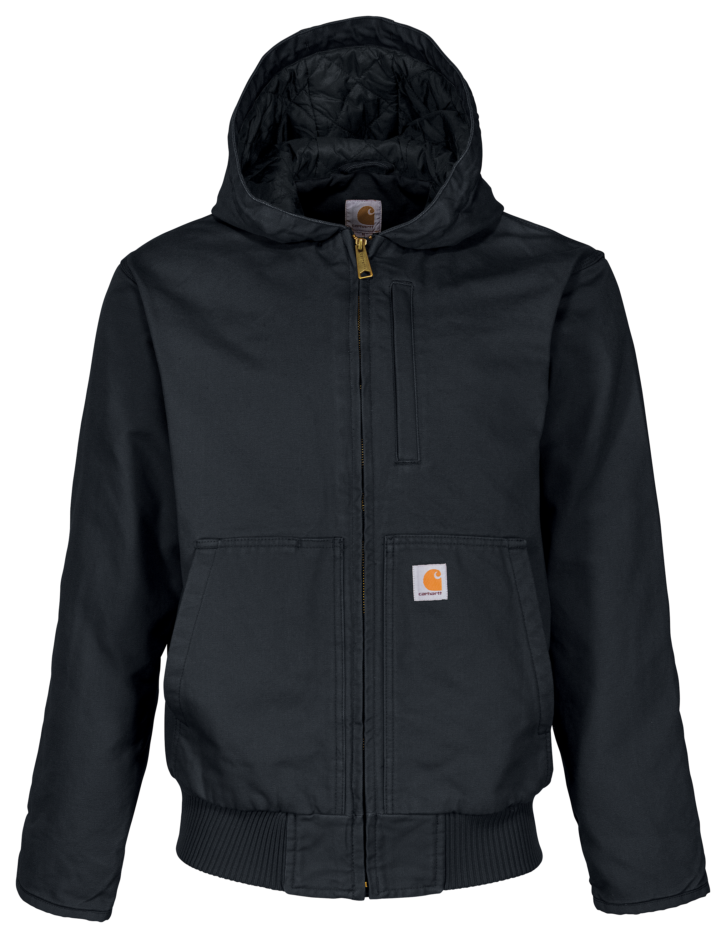 Carhartt Washed Duck Quilt-Lined Insulated Jacket for Men - Black - XL