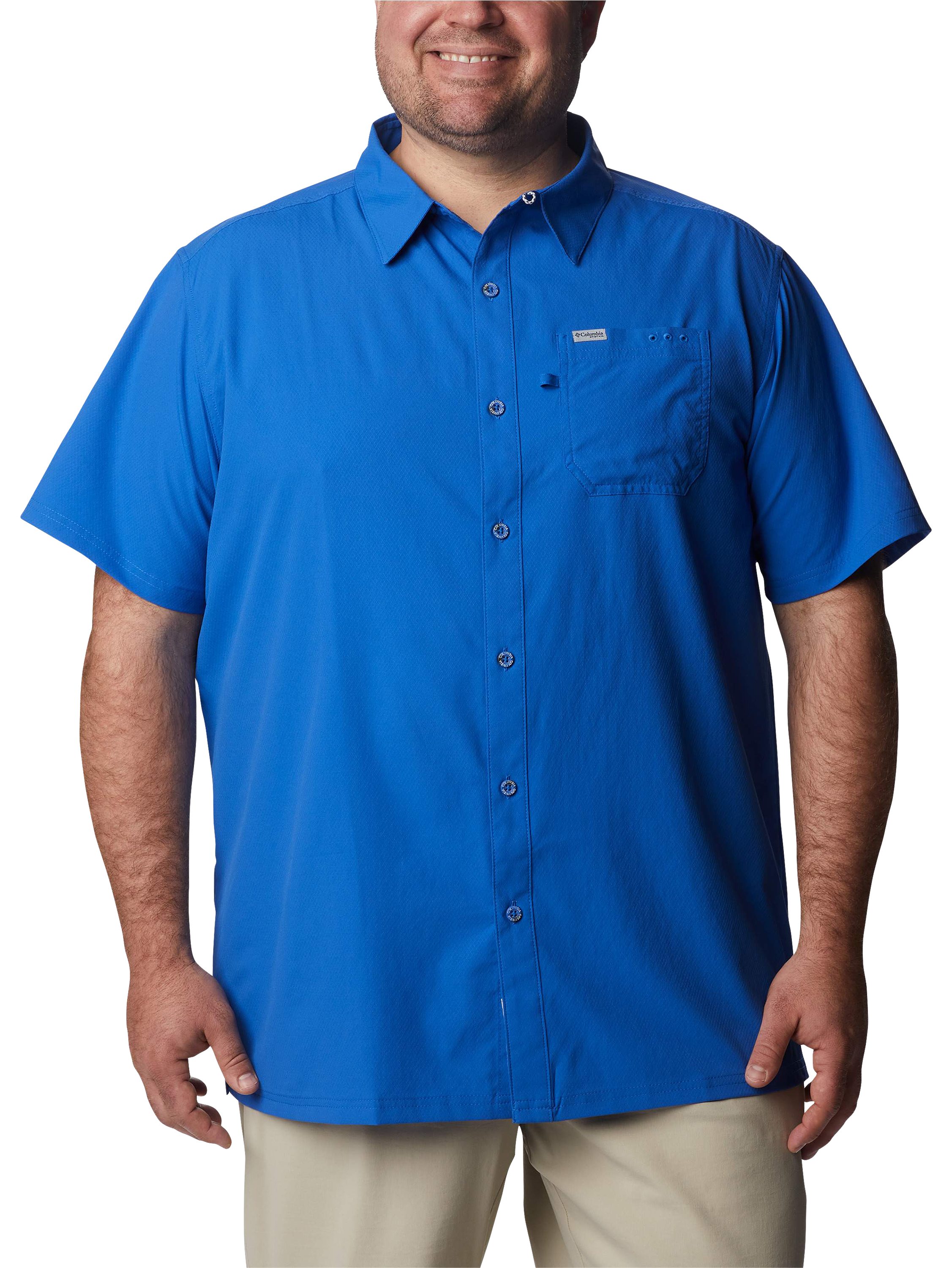 Image of Columbia PFG Slack Tide Camp Short-Sleeve Button-Down Shirt - Vivid Blue