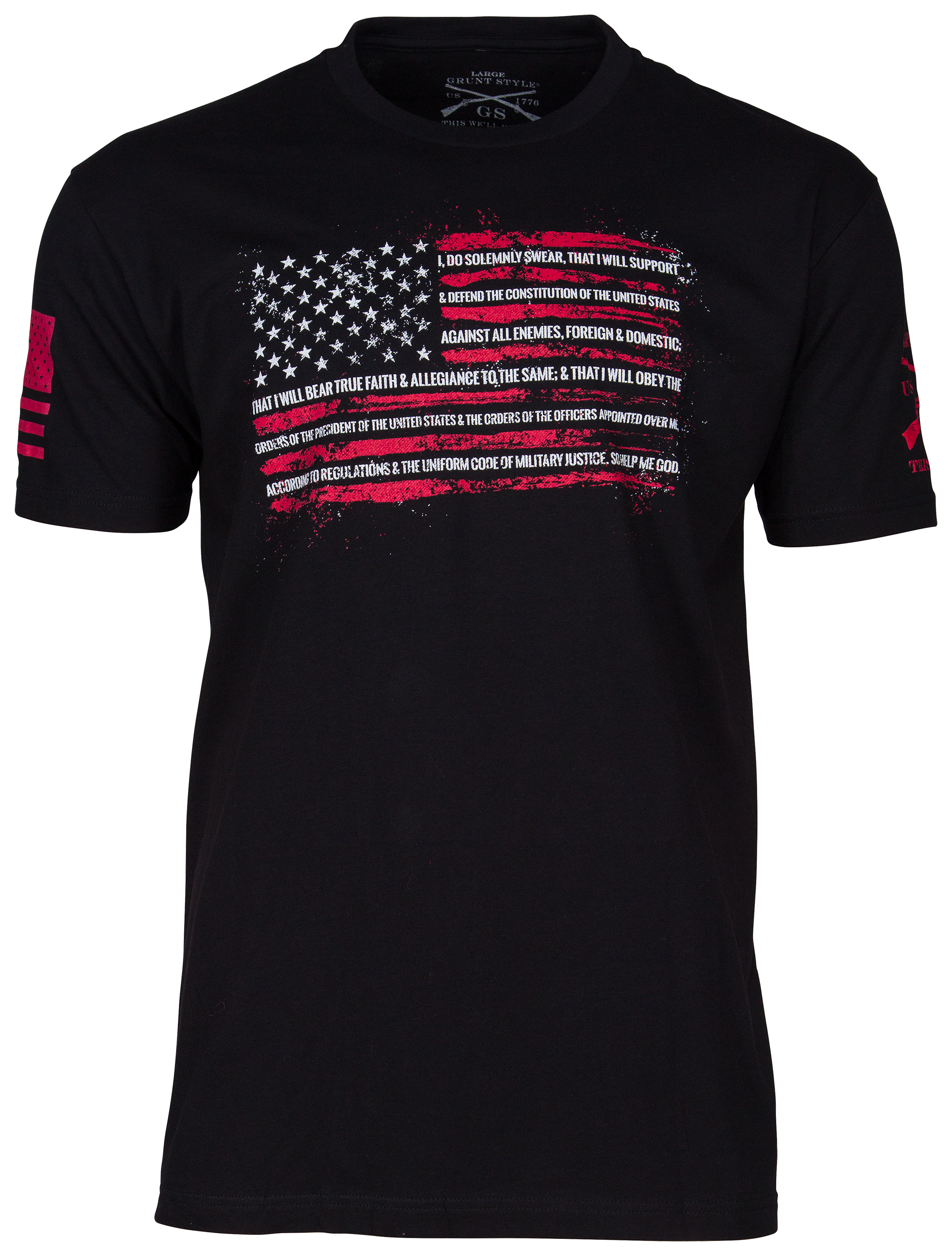 Men's Patriotic God Bass Fishing America USA Flag Short Sleeve  T-shirt-Black-xl