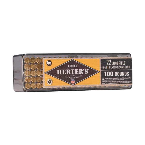 Herter's Target and Hunting .22 Long Rifle 40 Grain Copper Plated Round Nose Rimfire Ammo