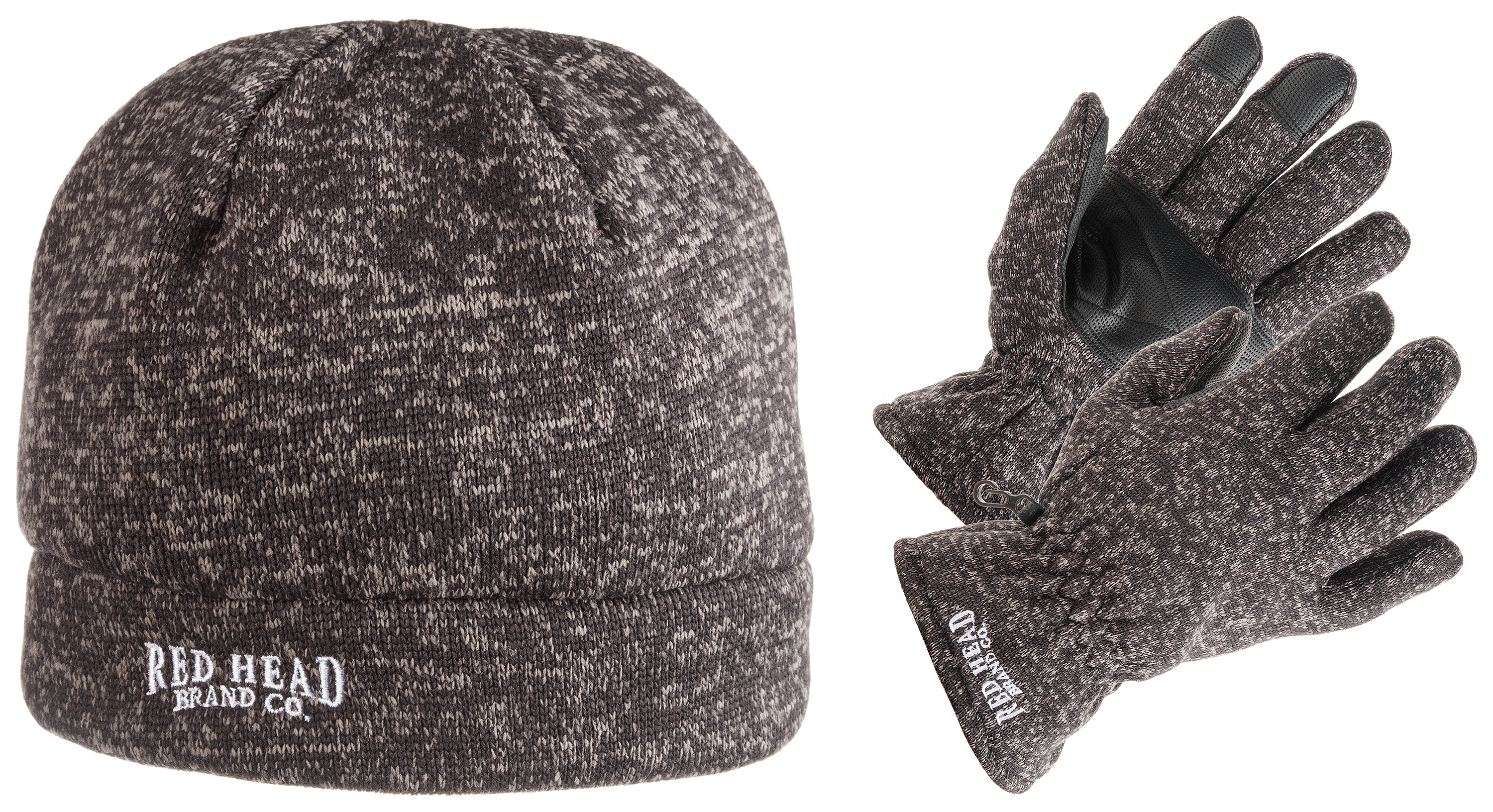 Image of RedHead Knit Beanie and Gloves Set - Gray Heather - M