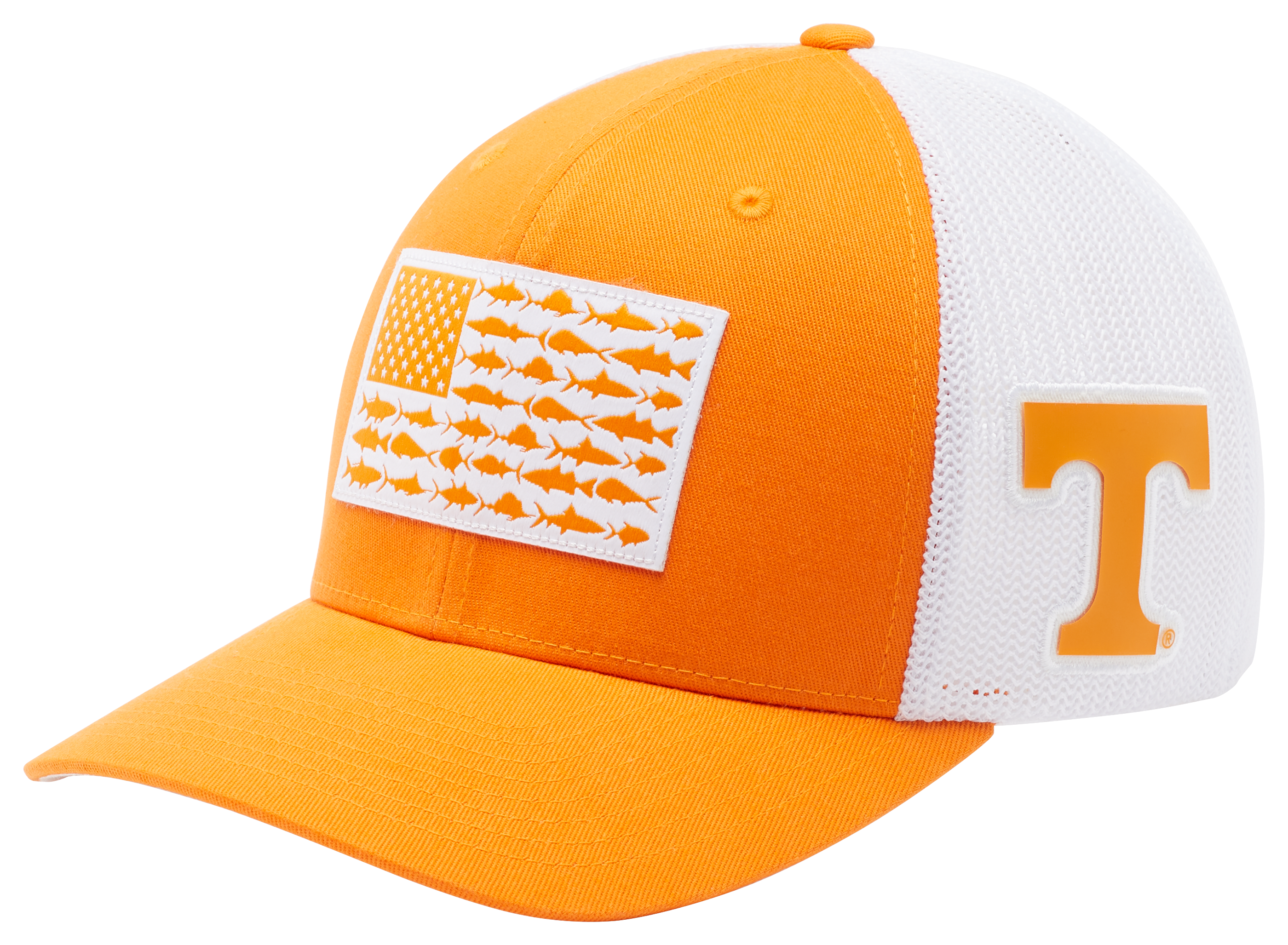 Image of Columbia PFG Mesh Fish Flag Collegiate Ball Cap - University of Tennessee - S/M