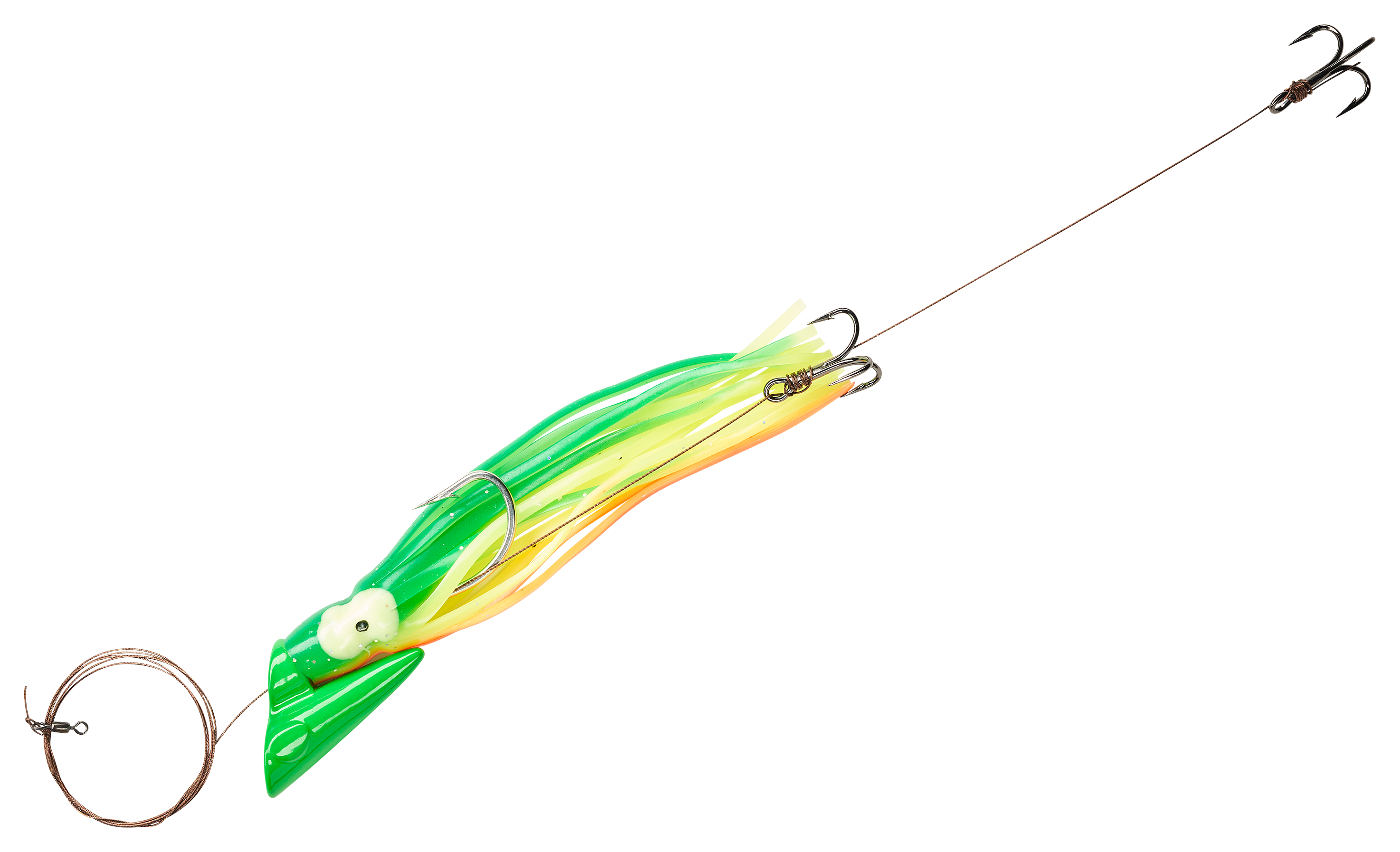 Big Nic Fishing Rigged Mac-A-Hoo Plug - Green Head-Chartreuse/Green